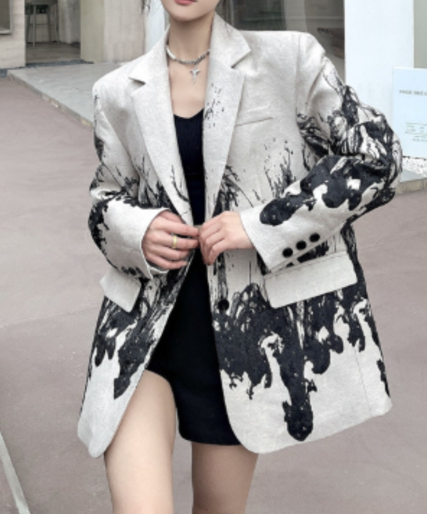 ink painting pattern hard jacket EN3091