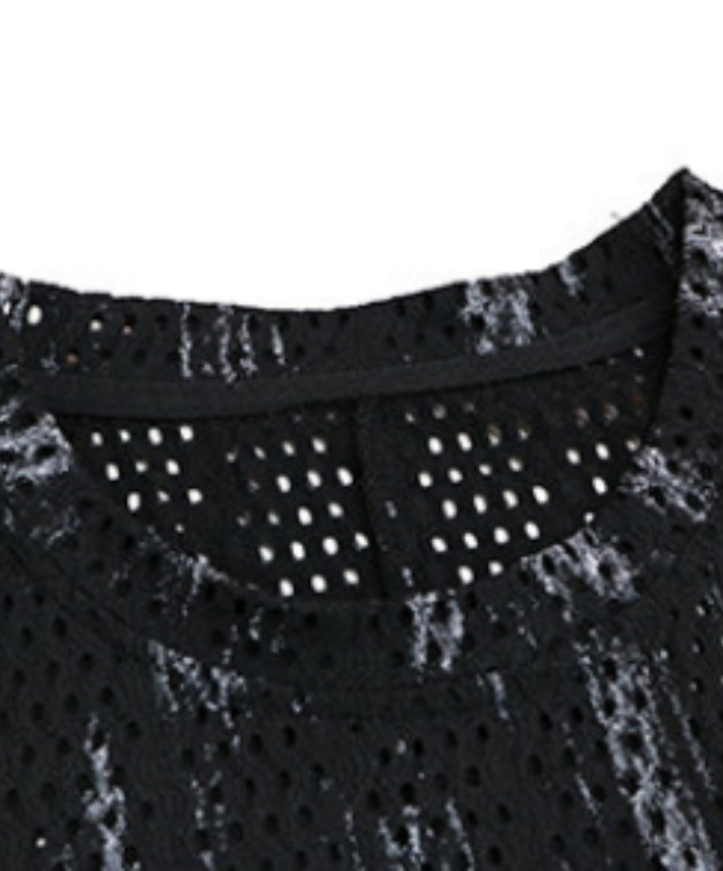 printed mesh asymmetrical t-shirt EN2840