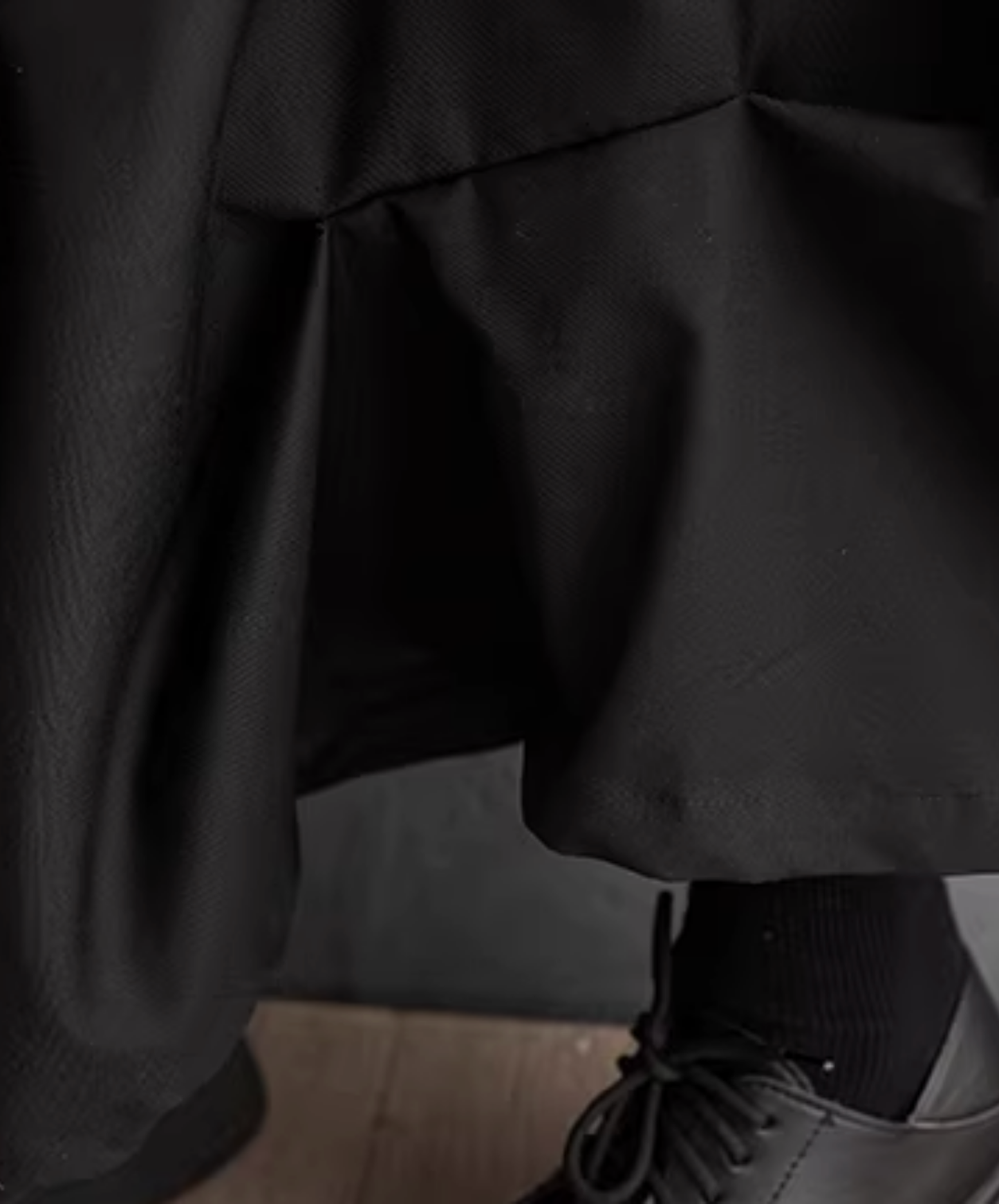 dark pleated drape wide pants EN2833