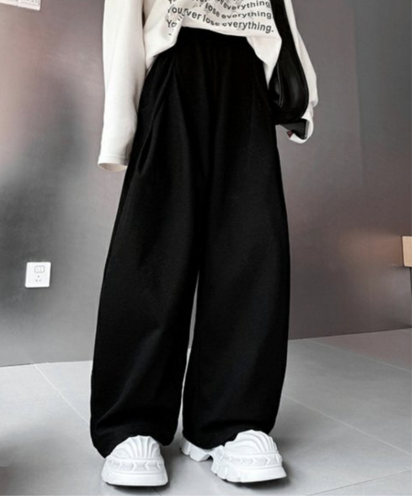 casual tuck wide pants EN2072