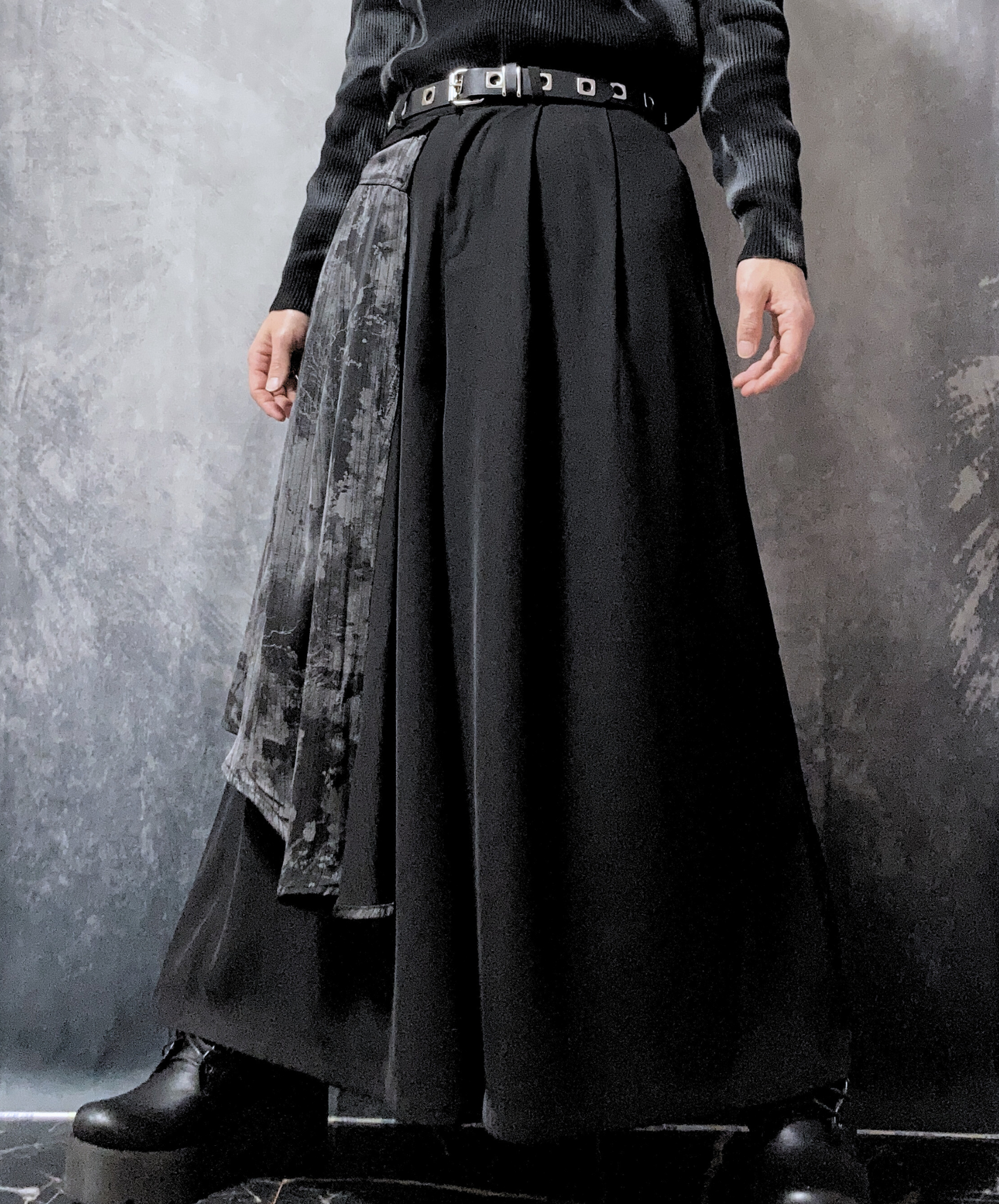 【style70】dark mode outfit set EN1909（jacket + sweater + pants set）