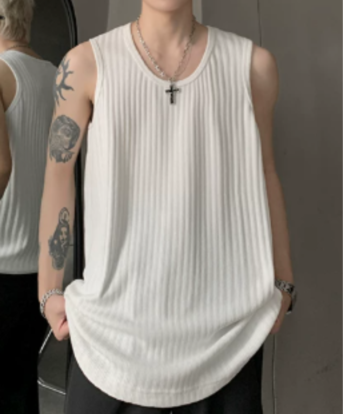 simple rib tank top EN2936