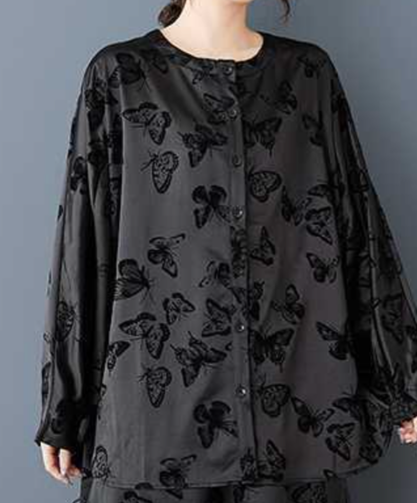 dark butterfly print shirt EN2269