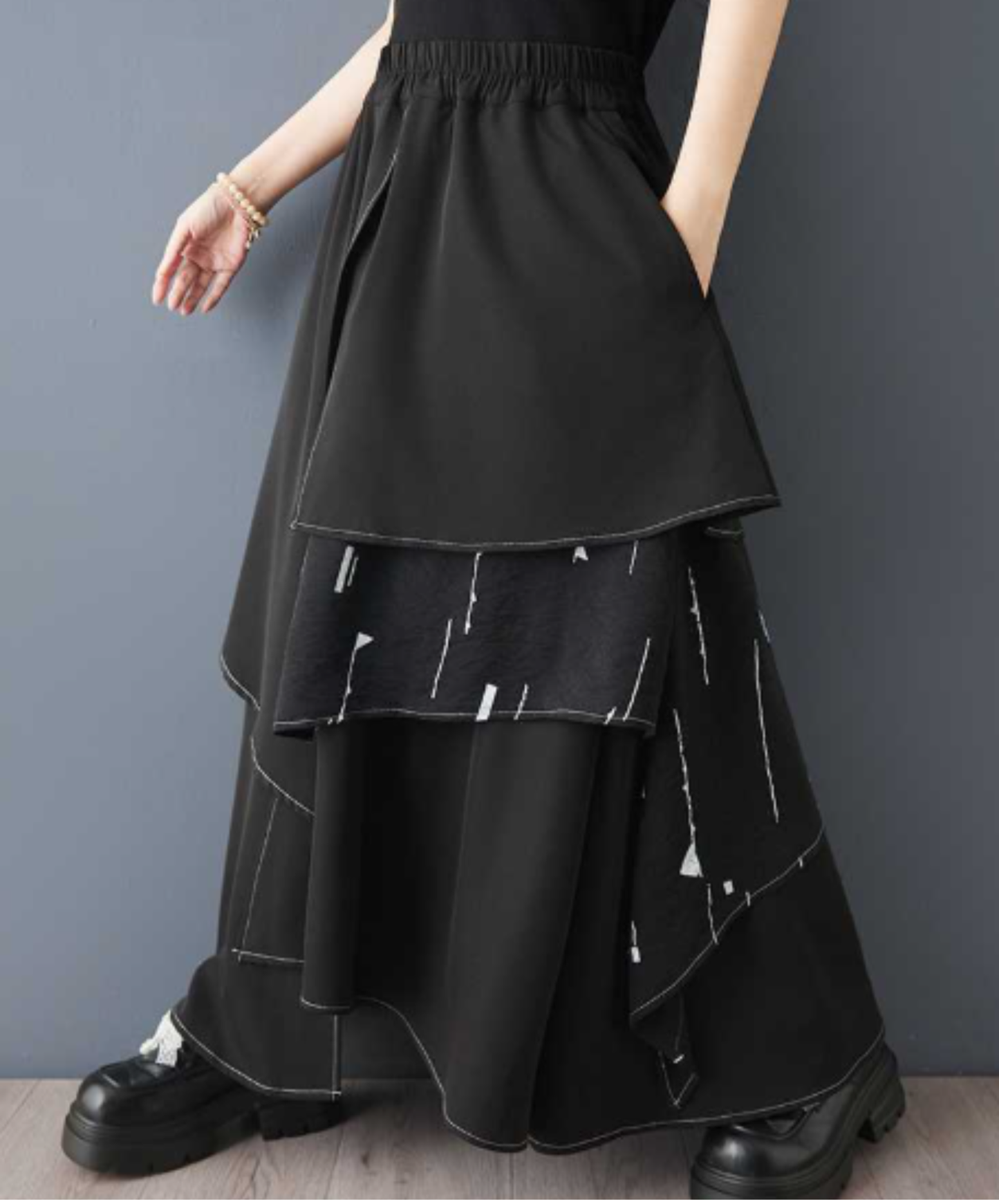 【style110】dark mode outfit set EN3186（vest + shirt + skirt set）