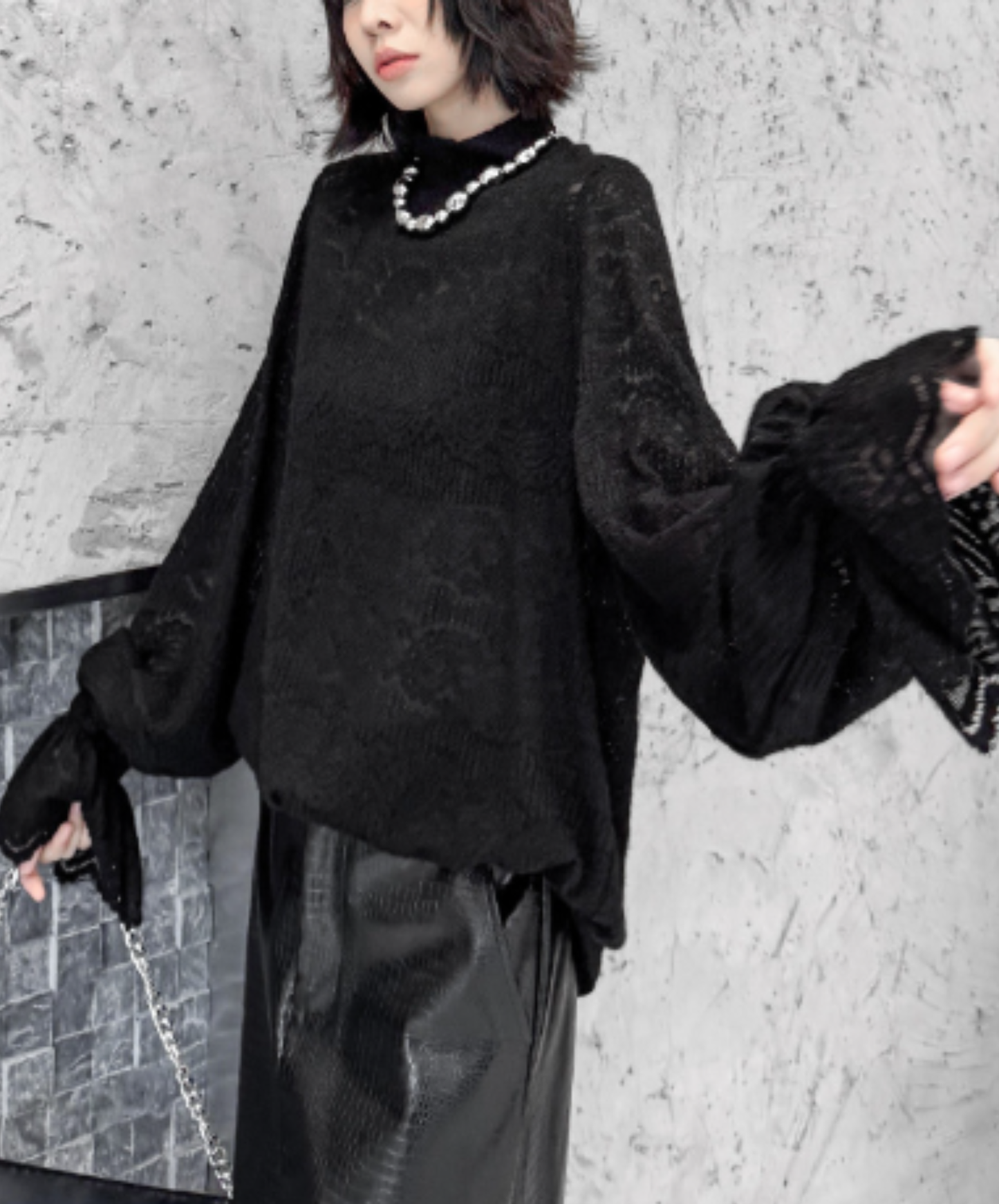 french retro style with lace sleeves t-shirt EN3130