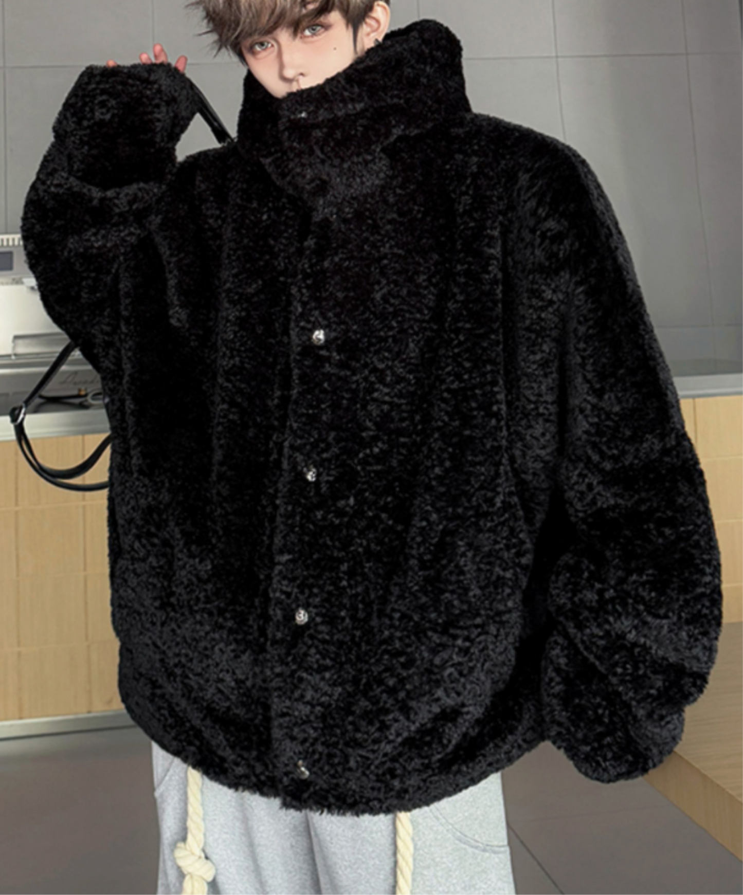 with volume hood jacket EN2614