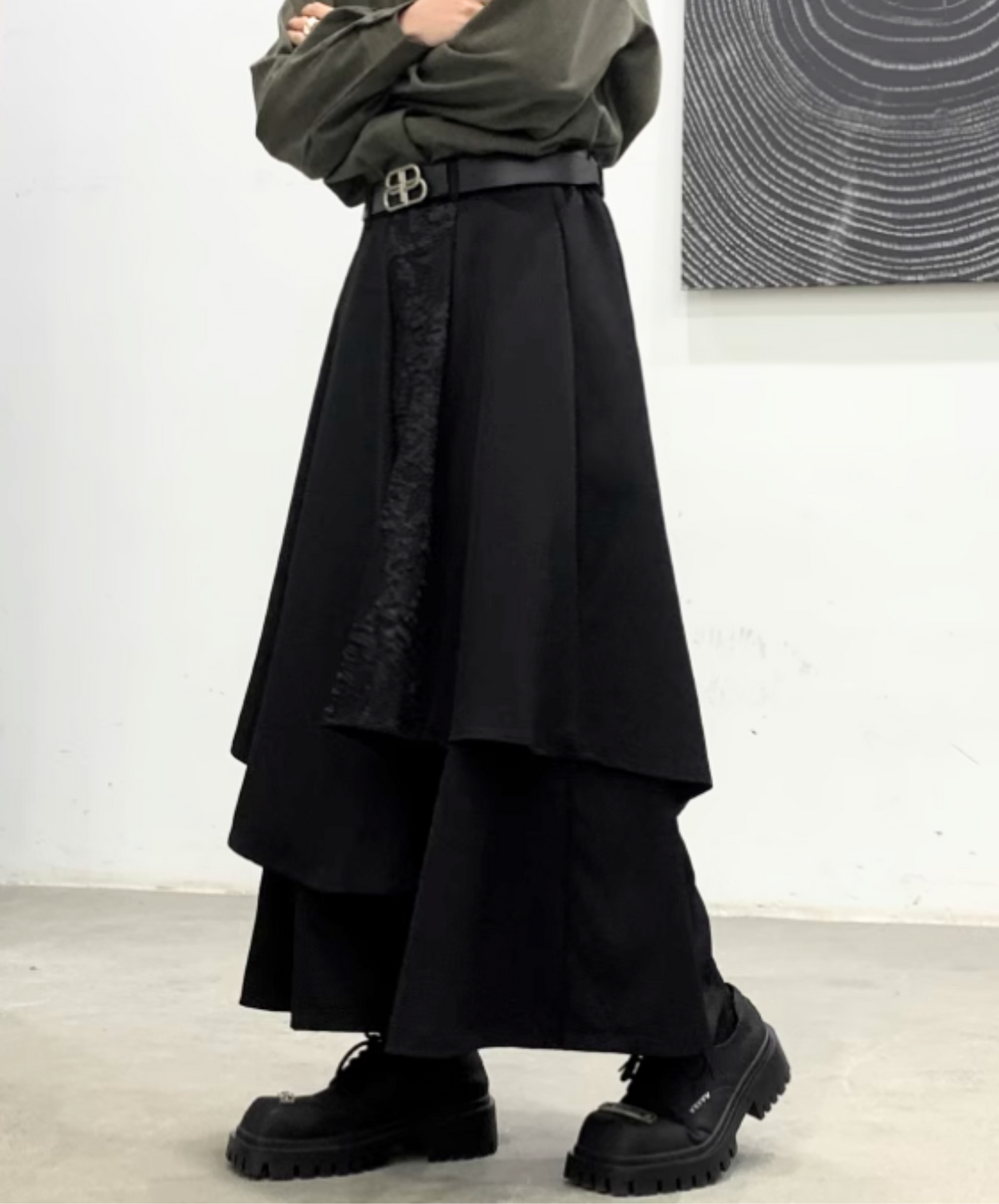 【style55】dark mode outfit set EN1852（shirt + pants set）