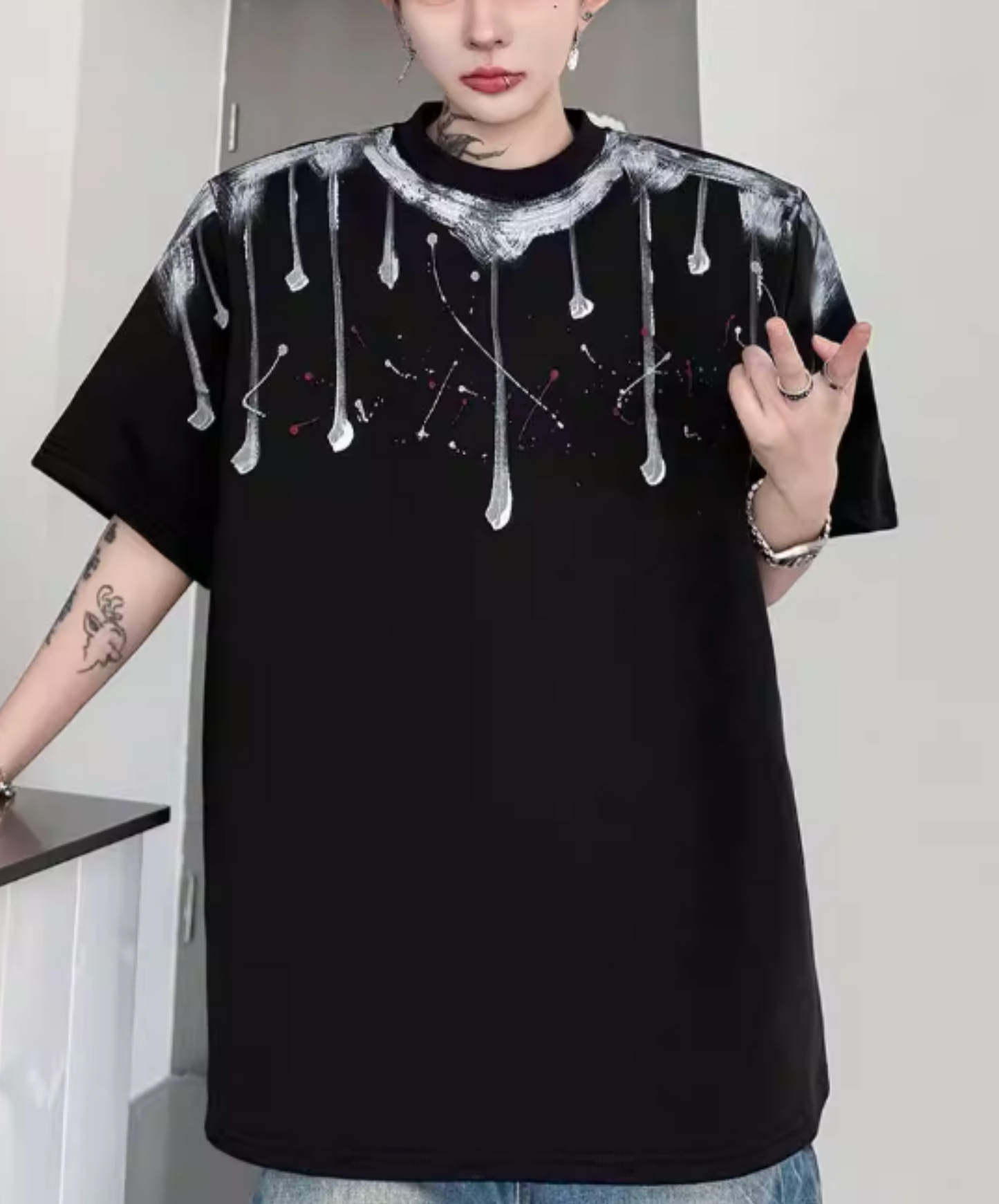 splatter print short-sleeved t-shirt EN2823