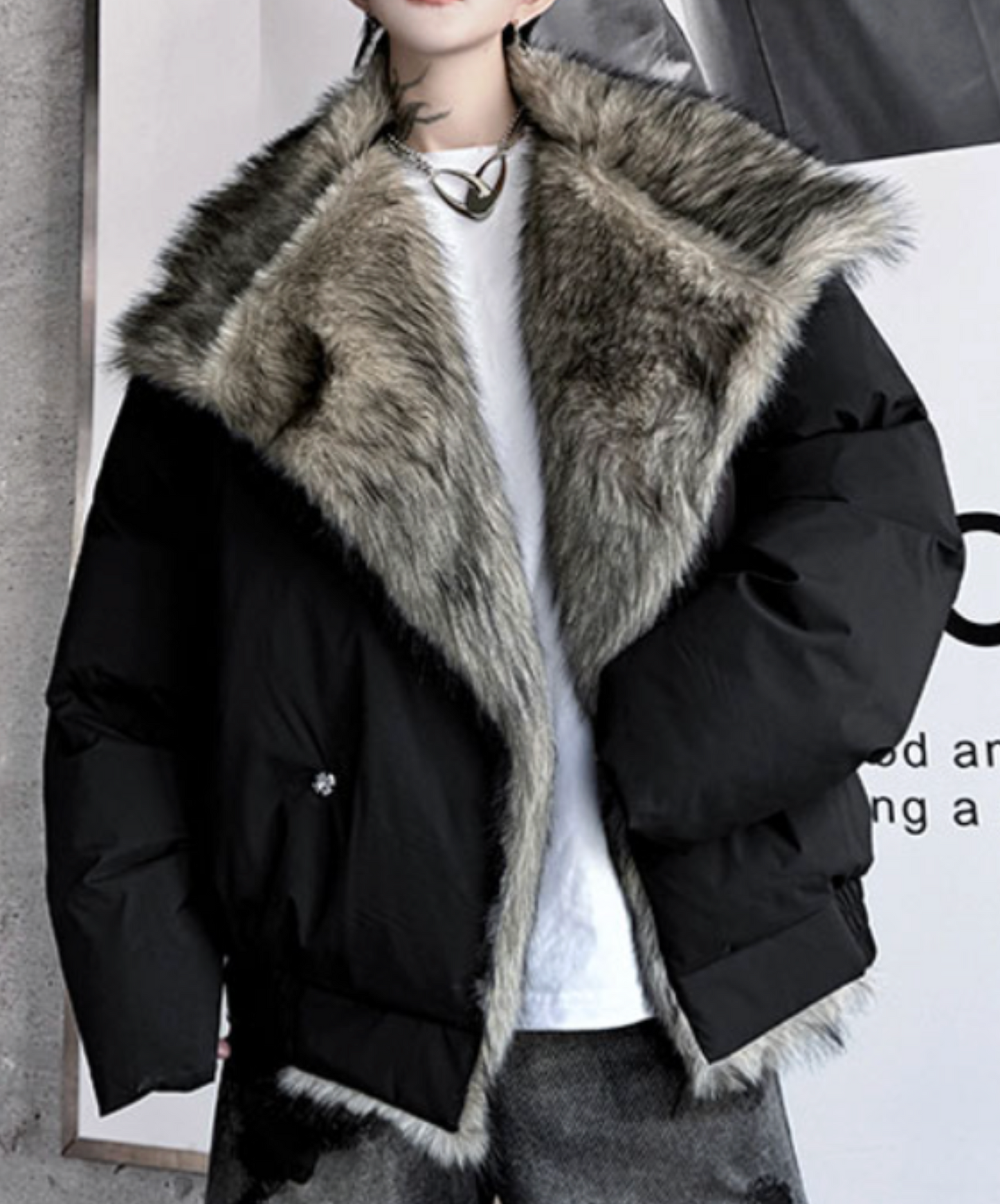 padded mink look jacket EN2594