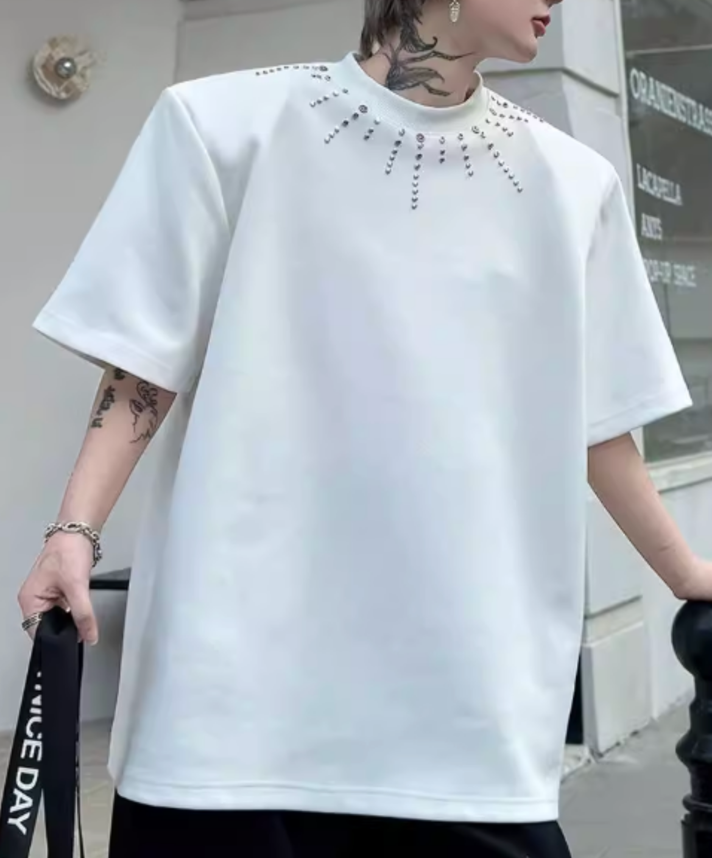 beaded meteor design t-shirt EN2826