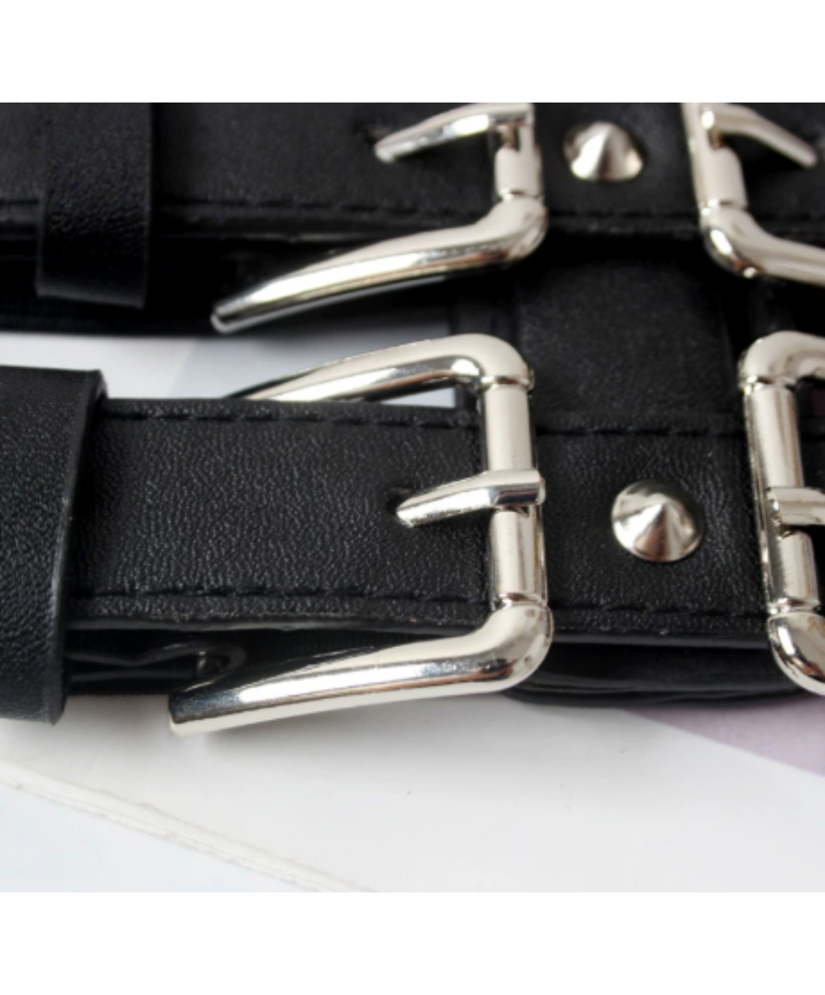 dark triple-buckle wide corset belt EN3216