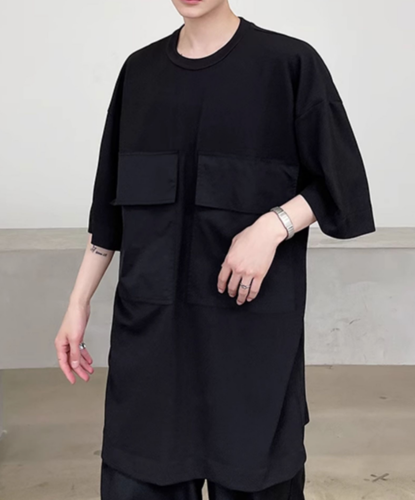 super big pocket long t-shirt EN2110