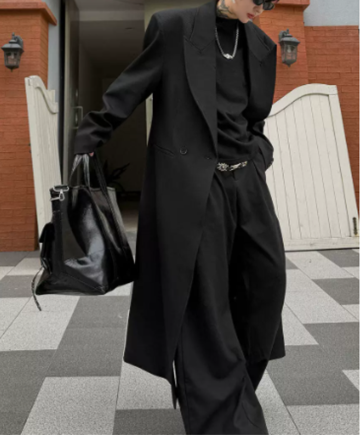 sharp peaked lapel coat EN3235