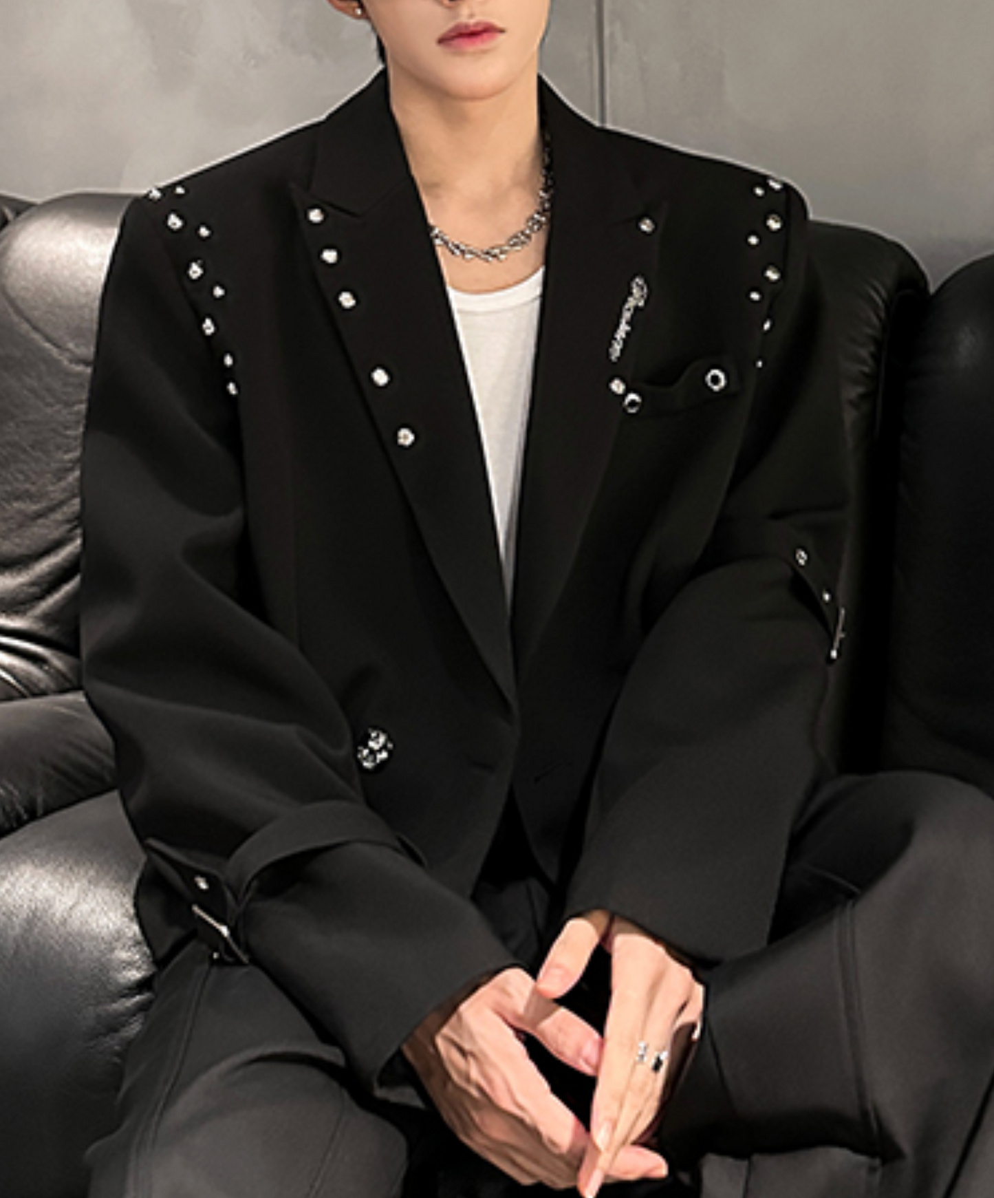 metal rivet decoration jacket EN2490