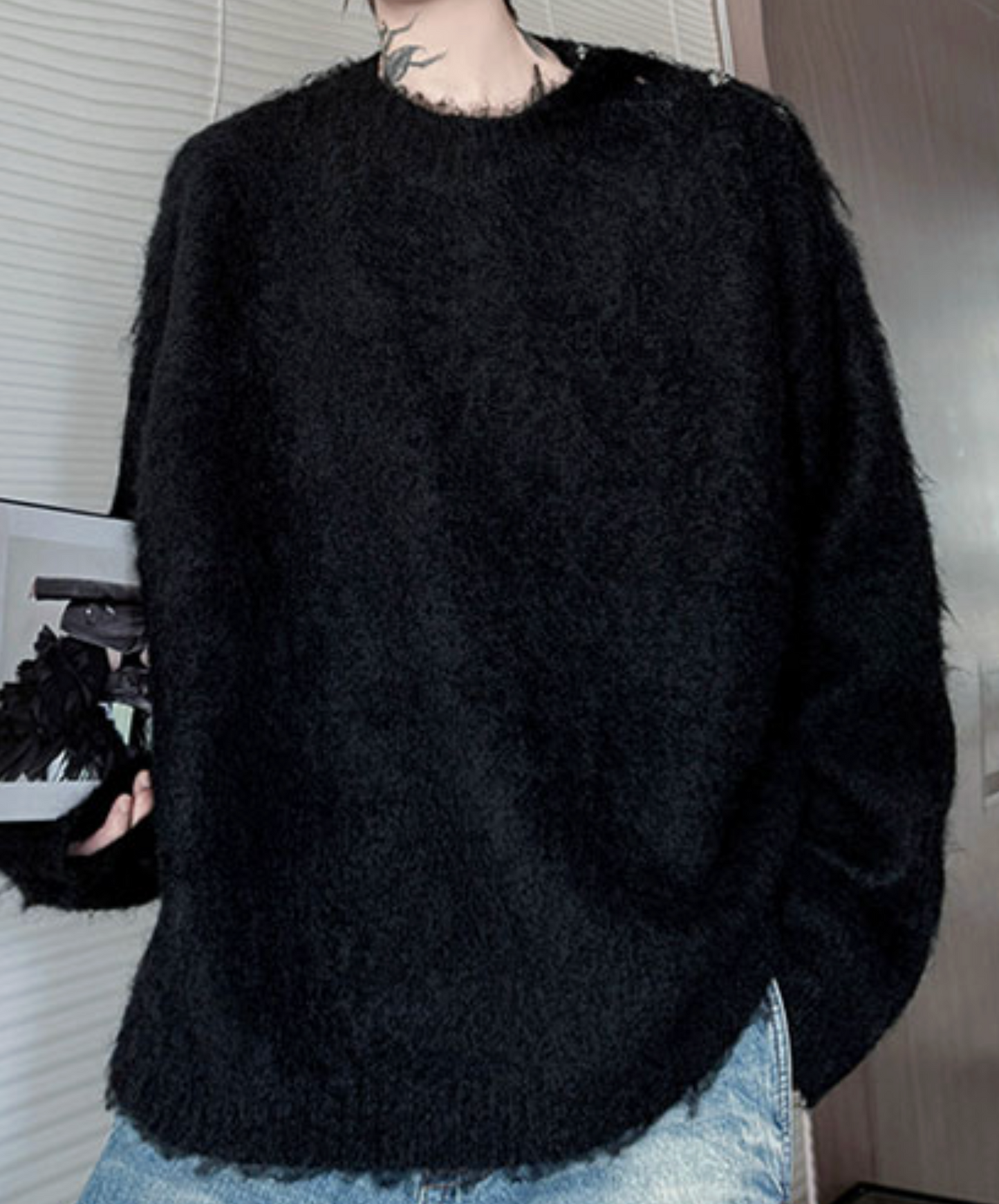 brushed knit pullover sweater EN2458