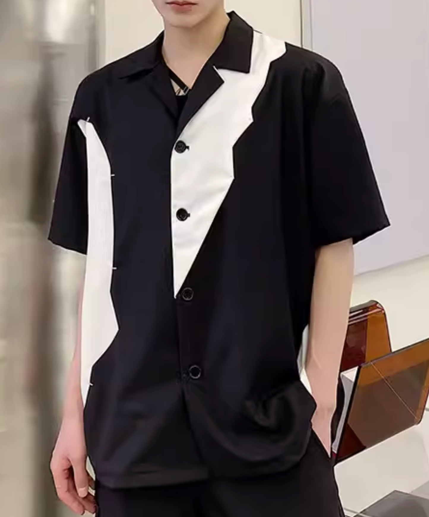 unique color blocks shirt EN2816