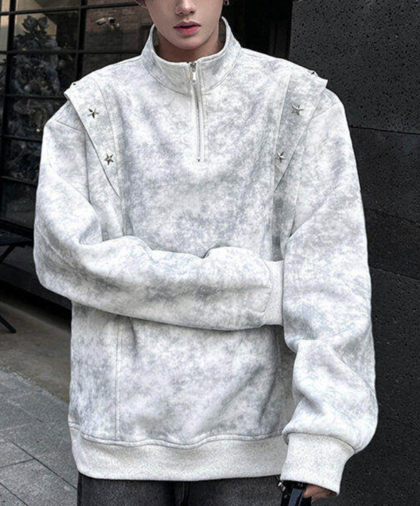 retro tie-dye half zip sweatshirt EN2653