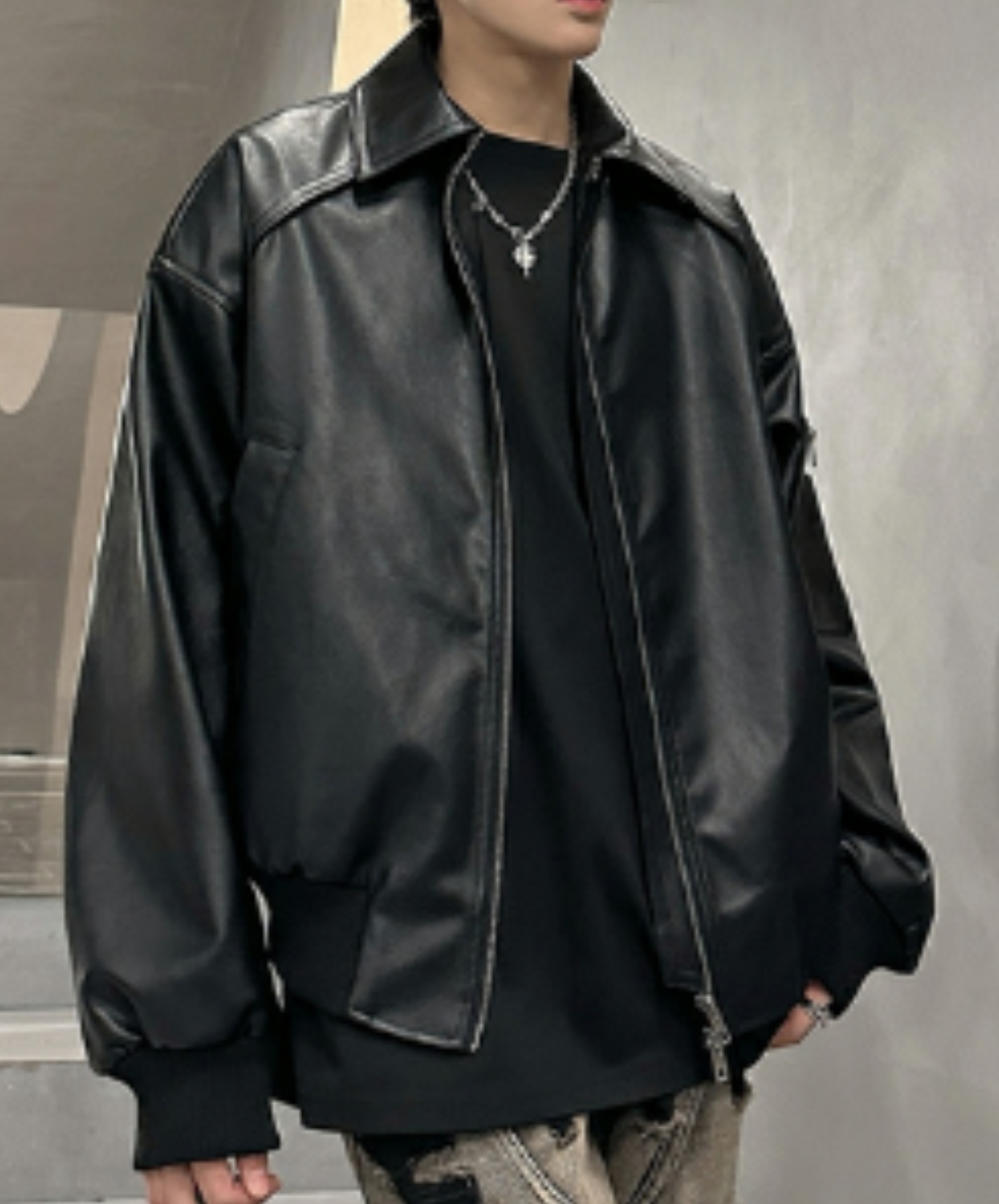 american retro pu leather jacket EN1932