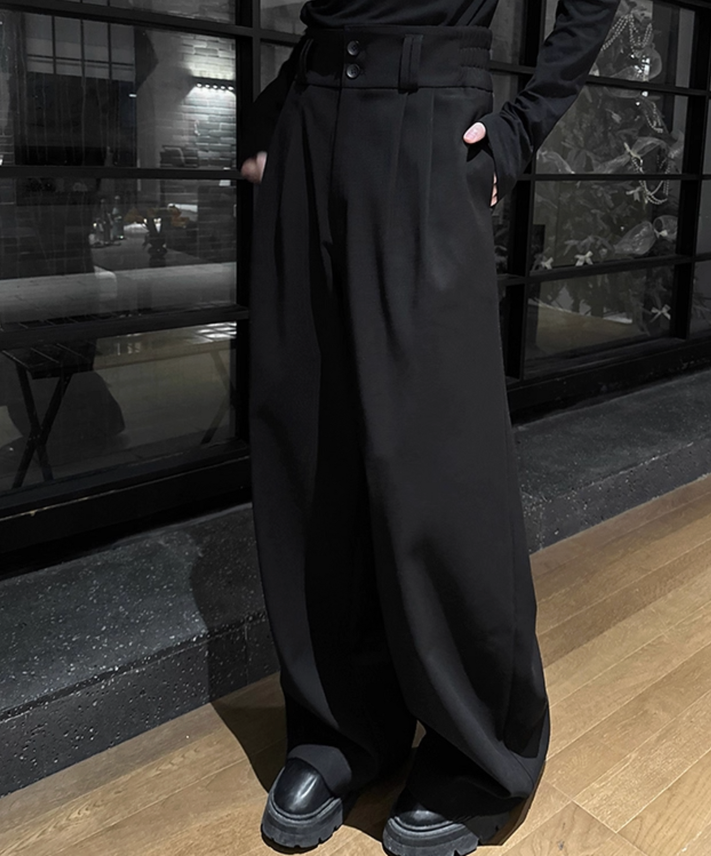 casual pleated wide pants EN2436