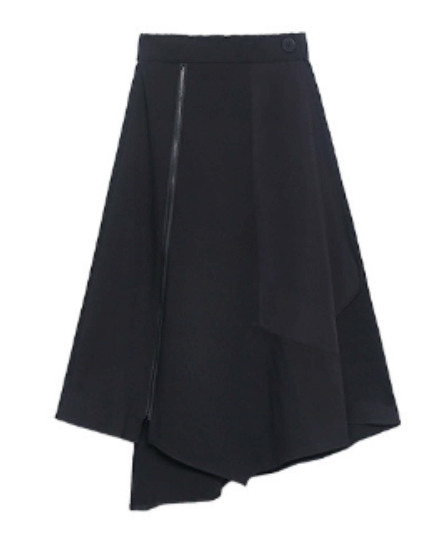 dark asymmetrical layered-look zip-line skirt EN3169