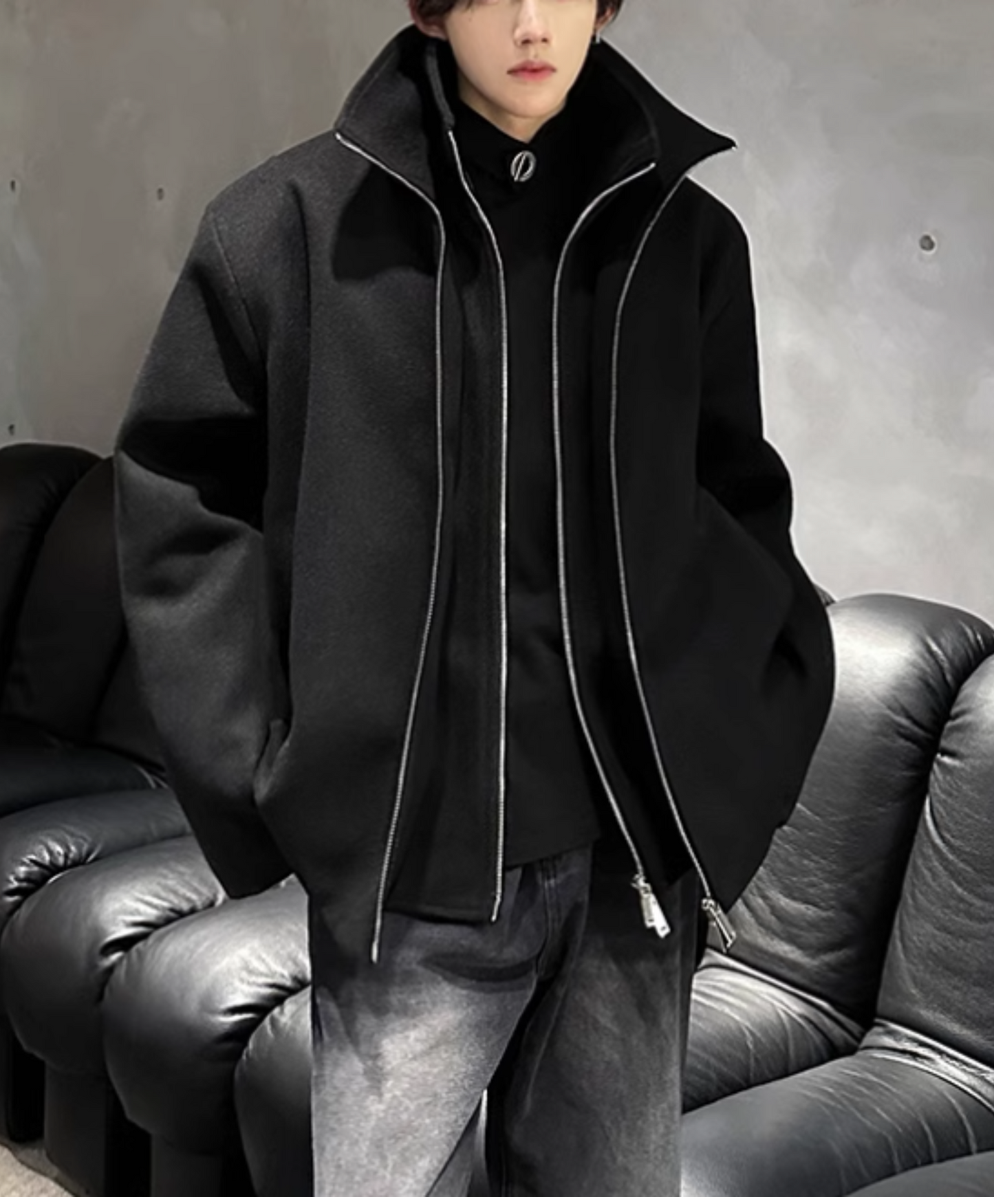 double layer zip blouson jacket EN1889