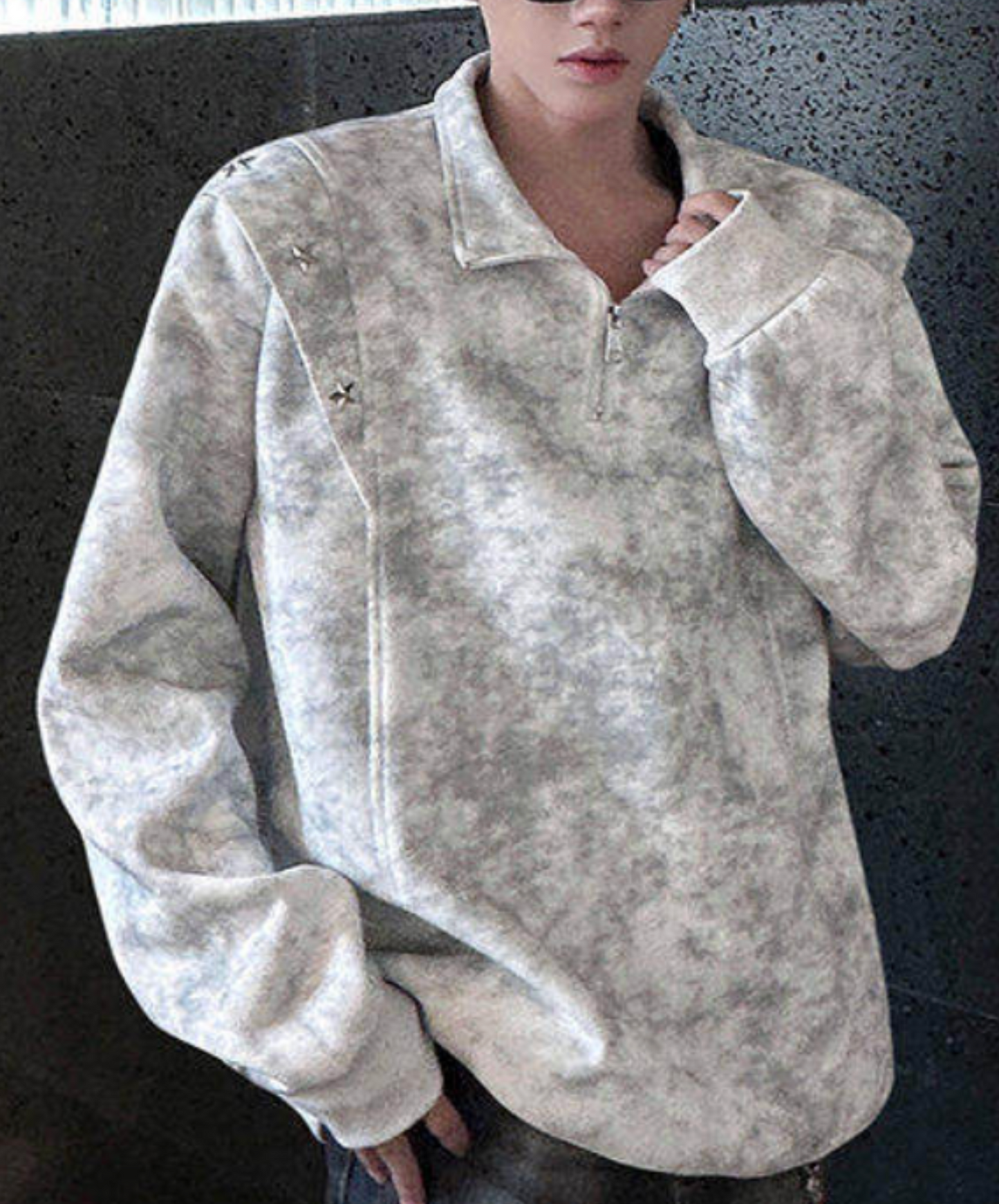 retro tie-dye half zip sweatshirt EN2653