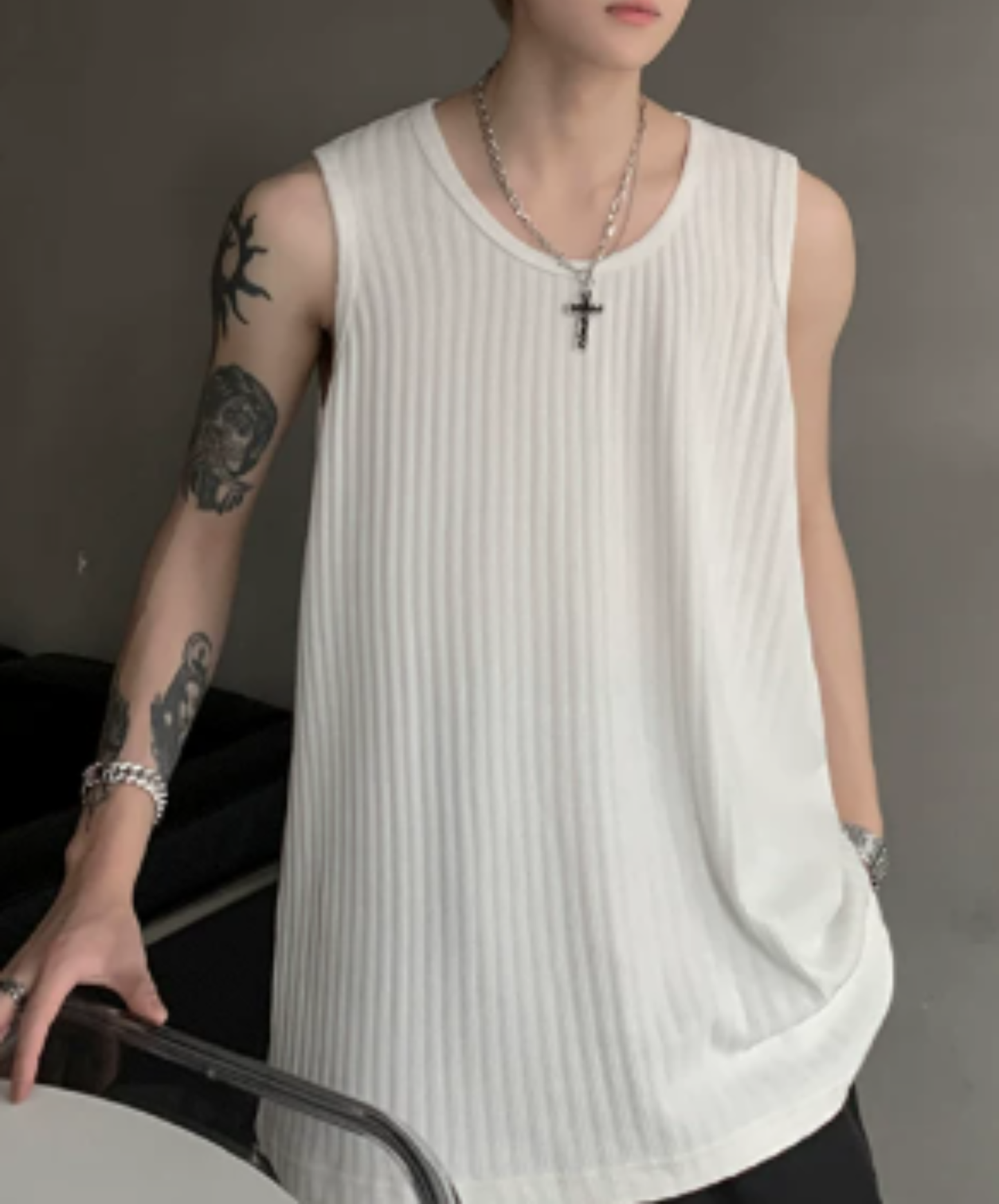 simple rib tank top EN2936