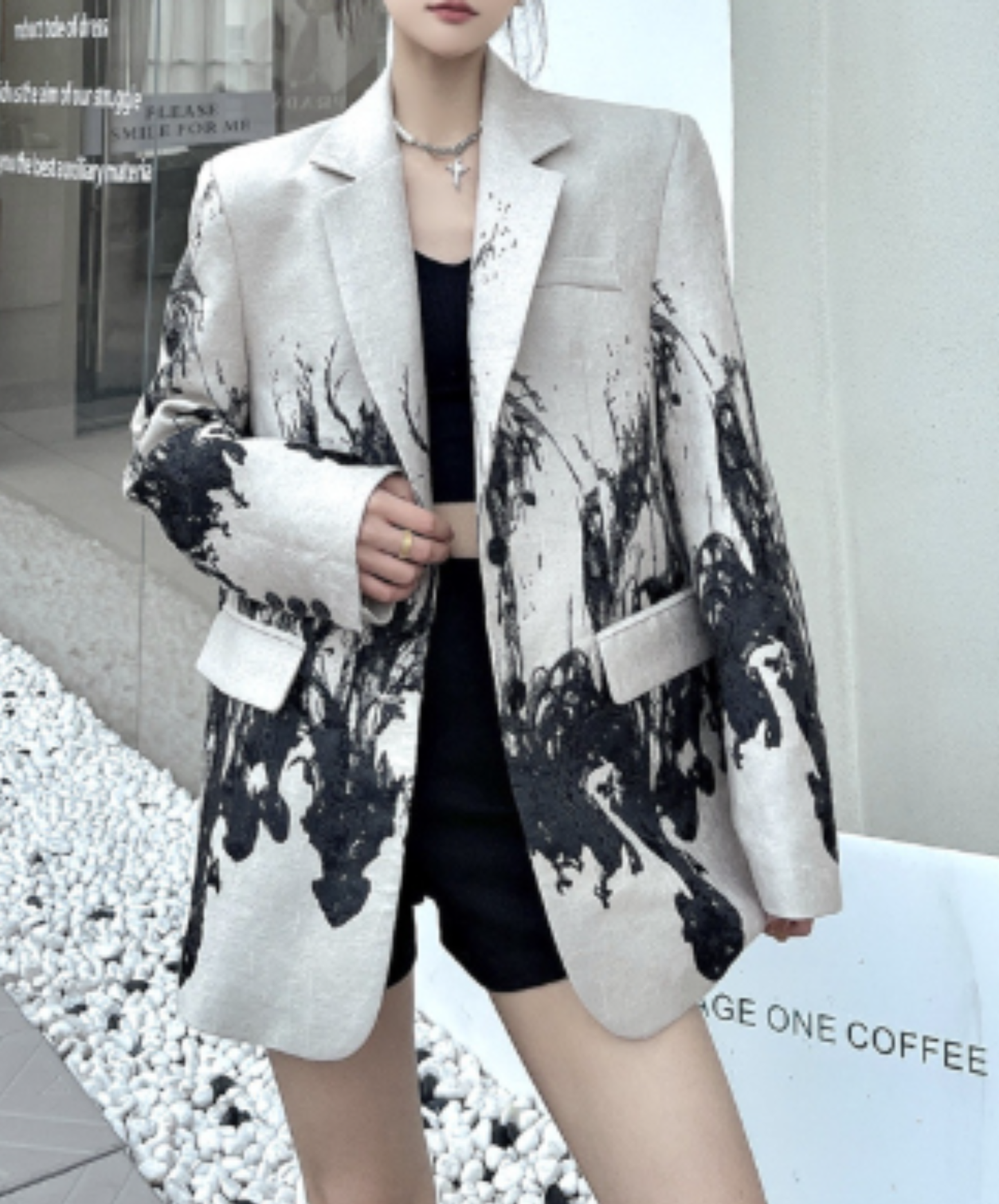 ink painting pattern hard jacket EN3091