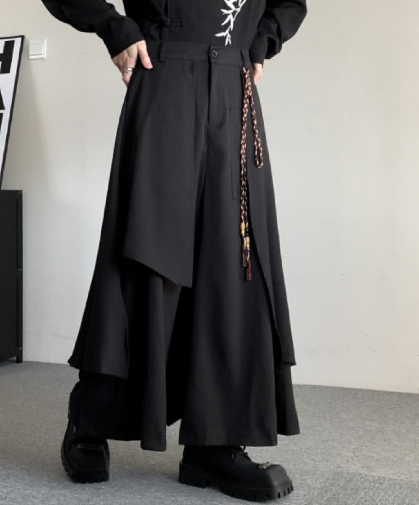 【style57】dark mode outfit set EN1854（jacket + sweater + pants set）