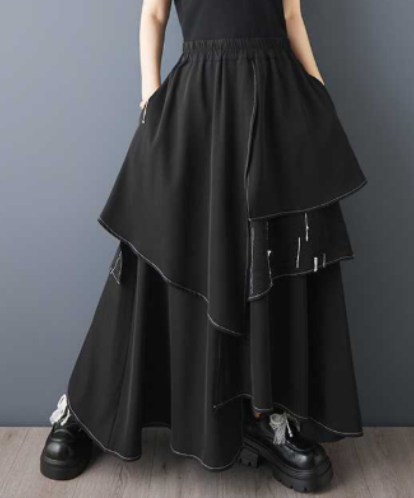 【style110】dark mode outfit set EN3186（vest + shirt + skirt set）