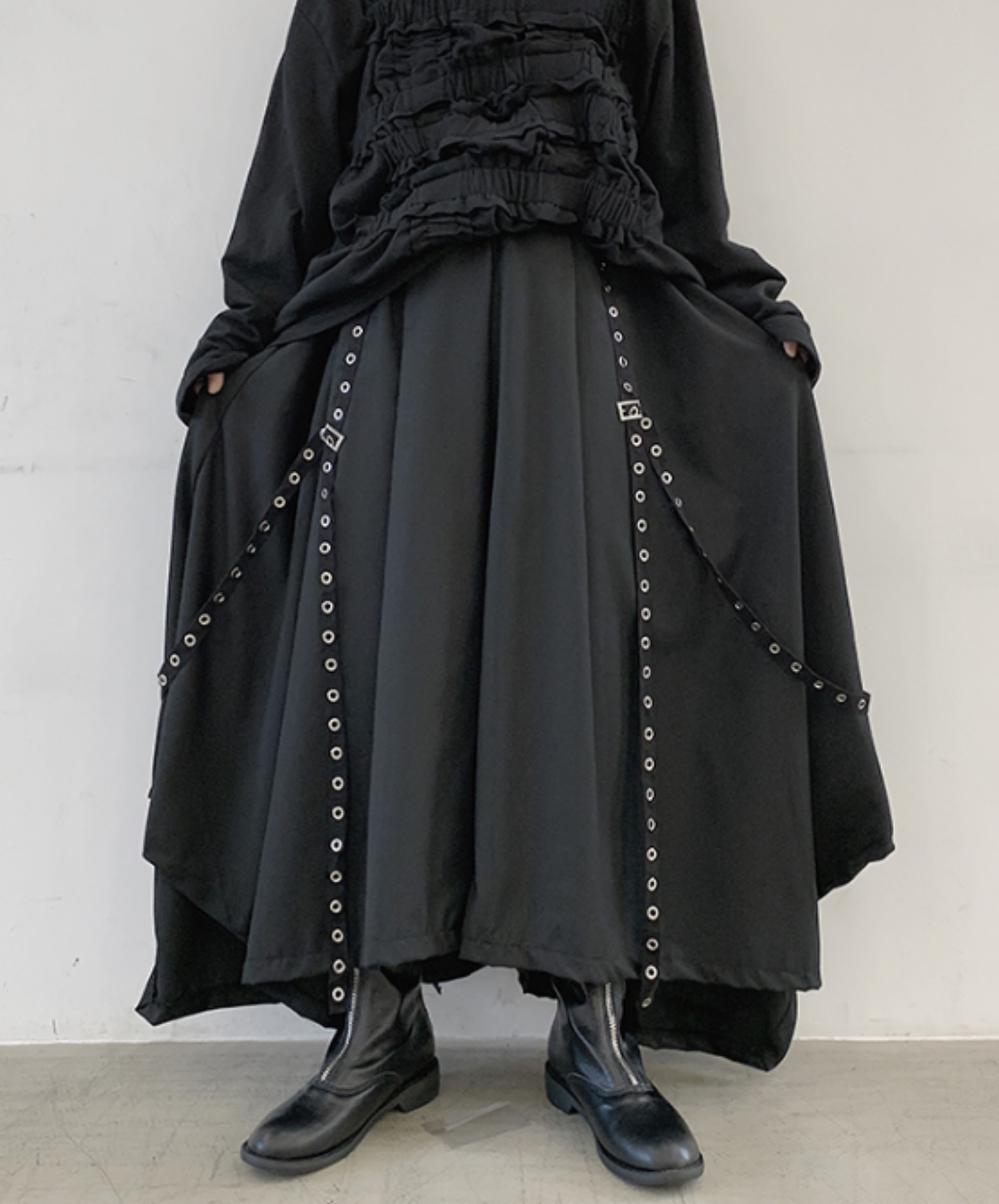 【style108】dark mode outfit set EN3137（gilet + shirt + pants set）