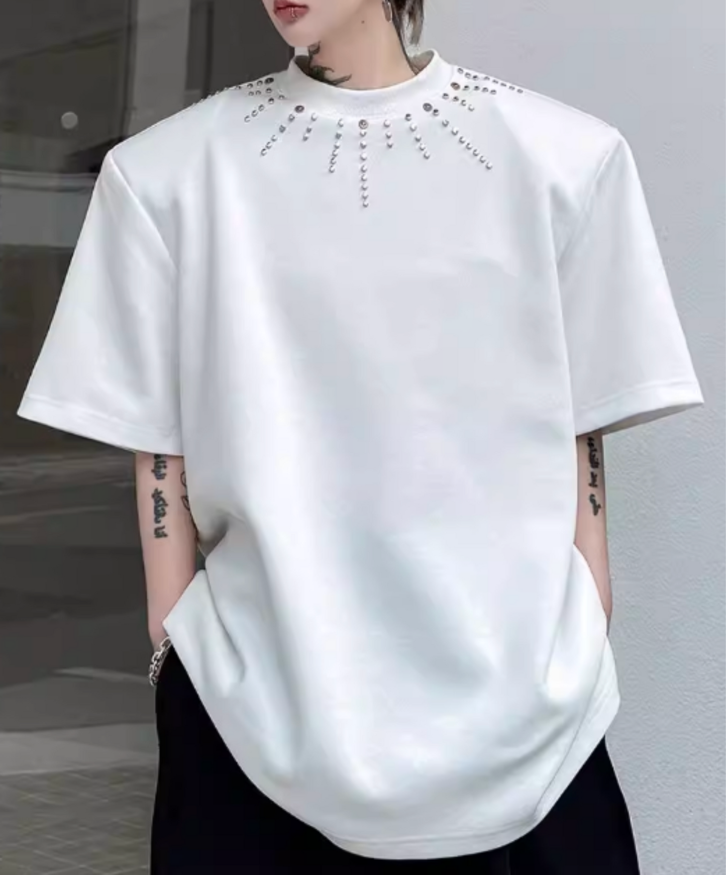 beaded meteor design t-shirt EN2826