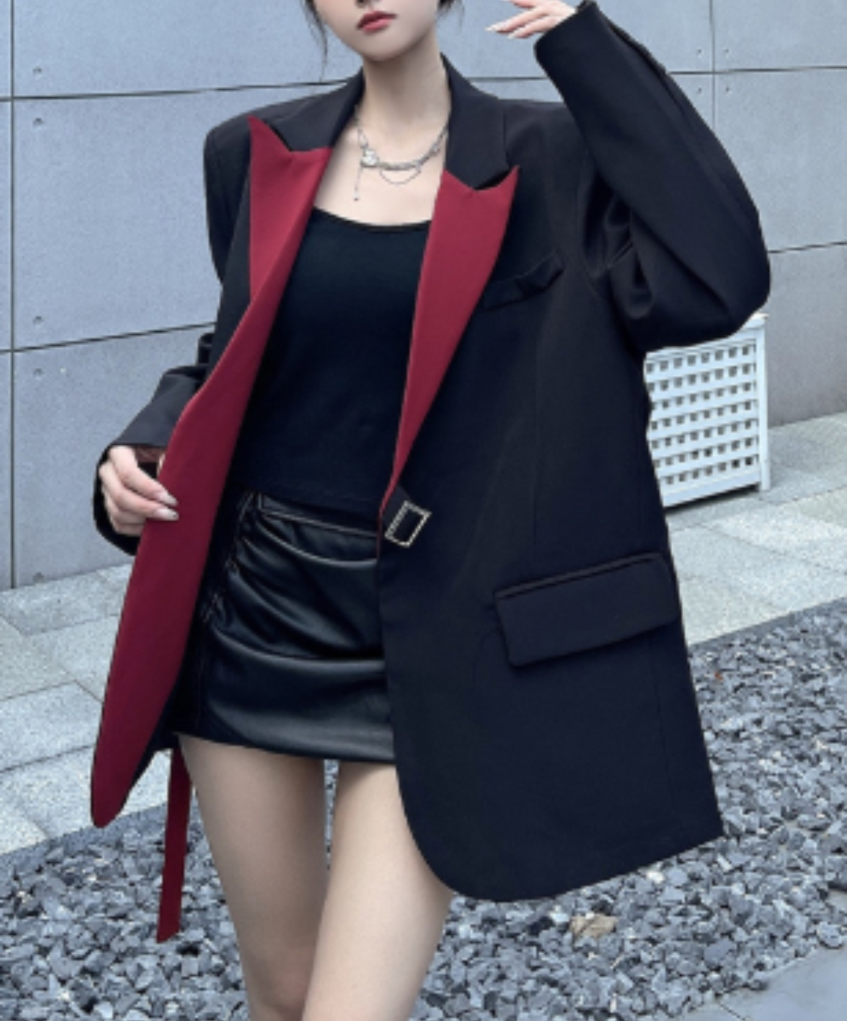 oversized fit with color-blocking jacket EN3165