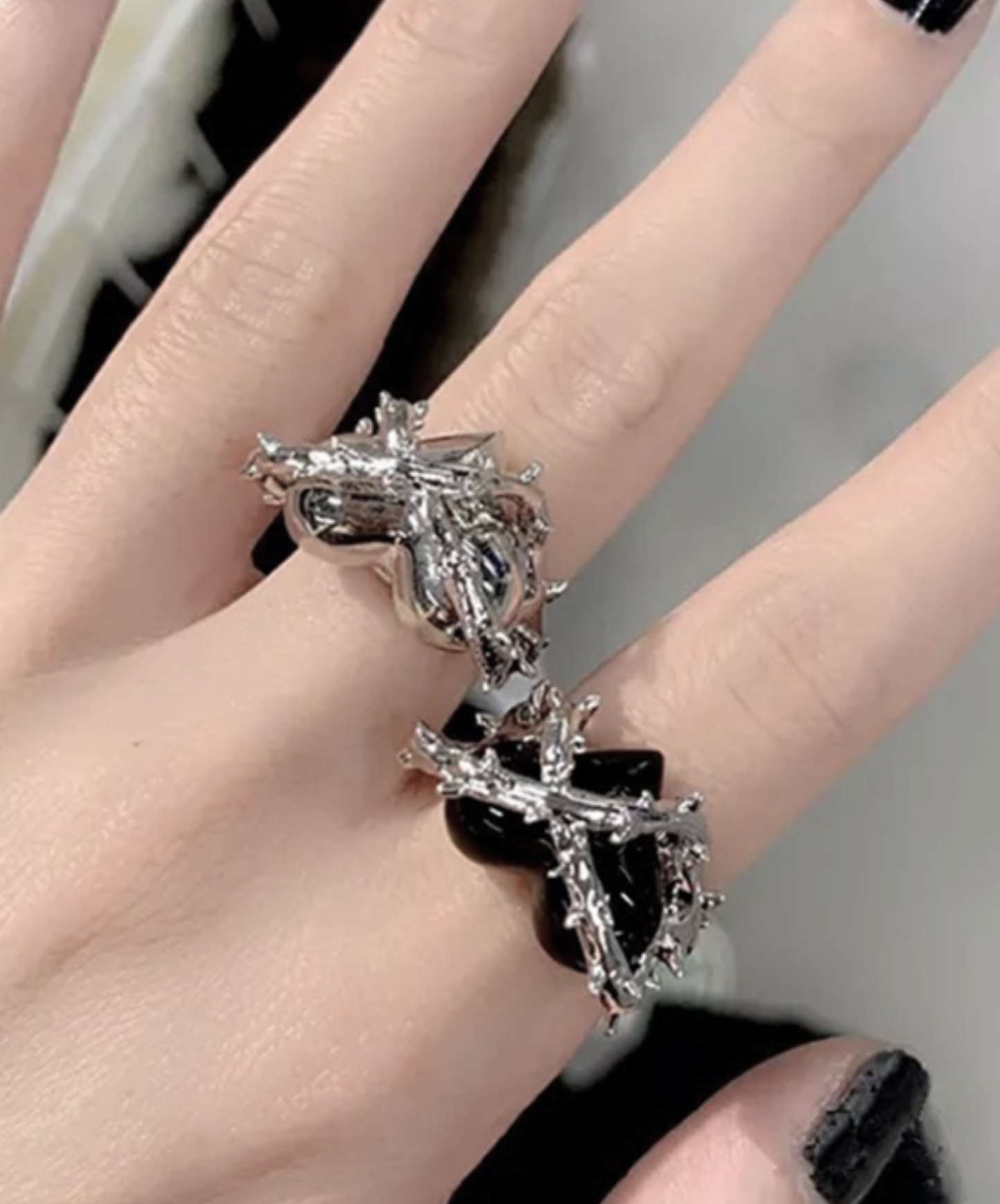 【style88】dark mode outfit set EN2679（shirt + pants + boots + ring set）