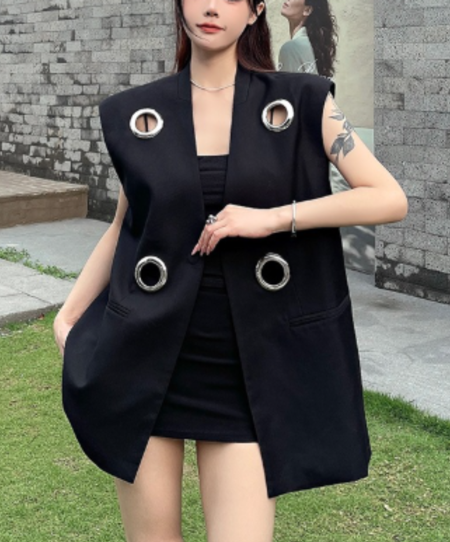 metal ring hole vest  EN3079