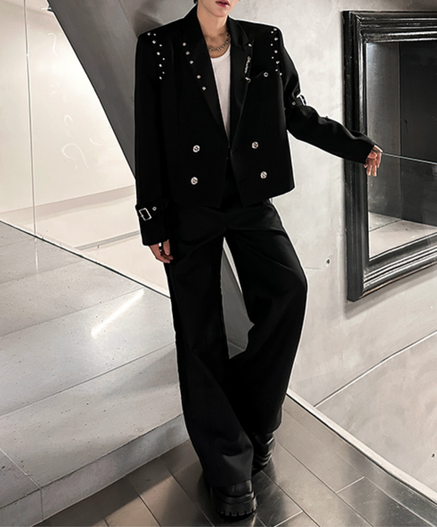 metal rivet decoration jacket EN2490