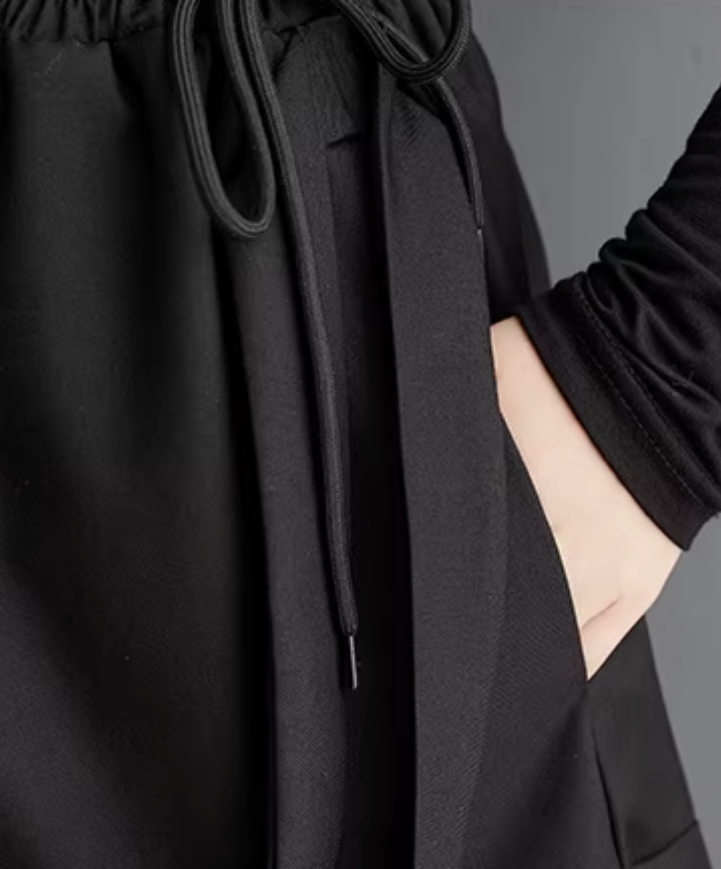 dark pleated drape wide pants EN2833