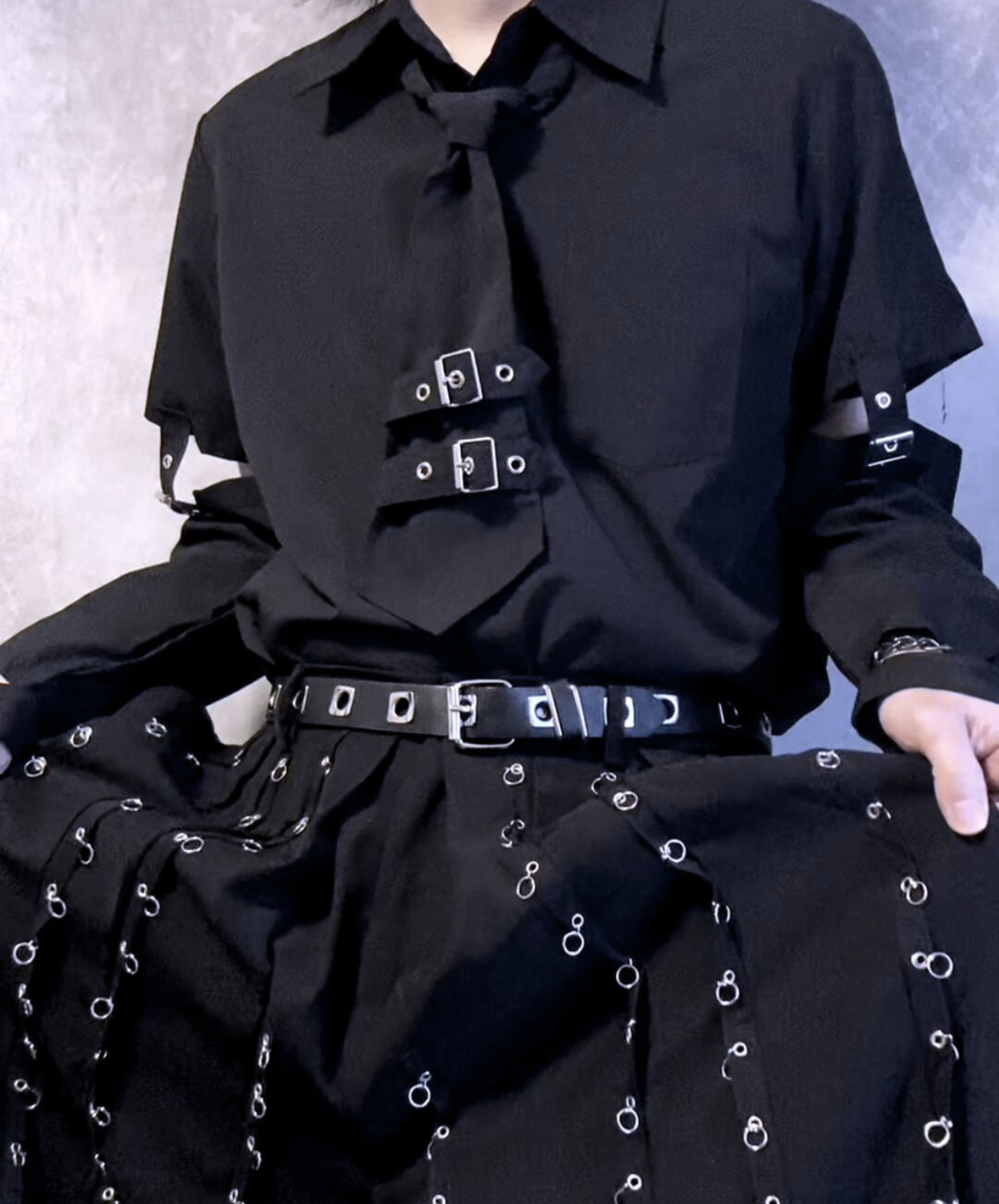 【style86】dark mode outfit set EN2632（coat + shirt + pants set）