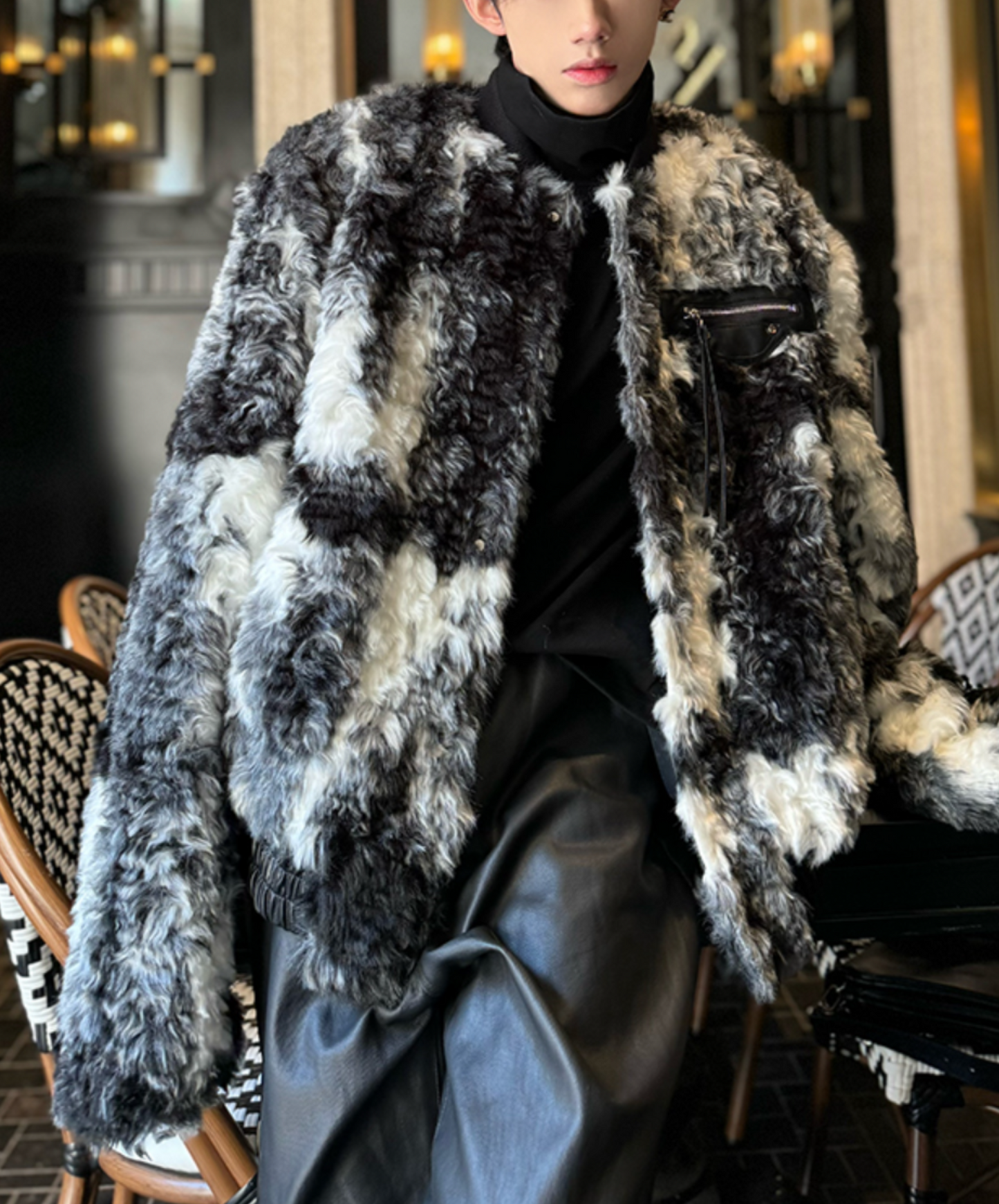 tie-dyed lambswool american jacket EN1456
