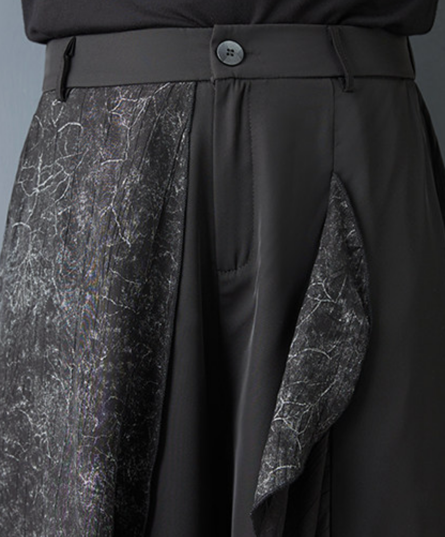 dark printed patchwork Irregular wide pants EN2727