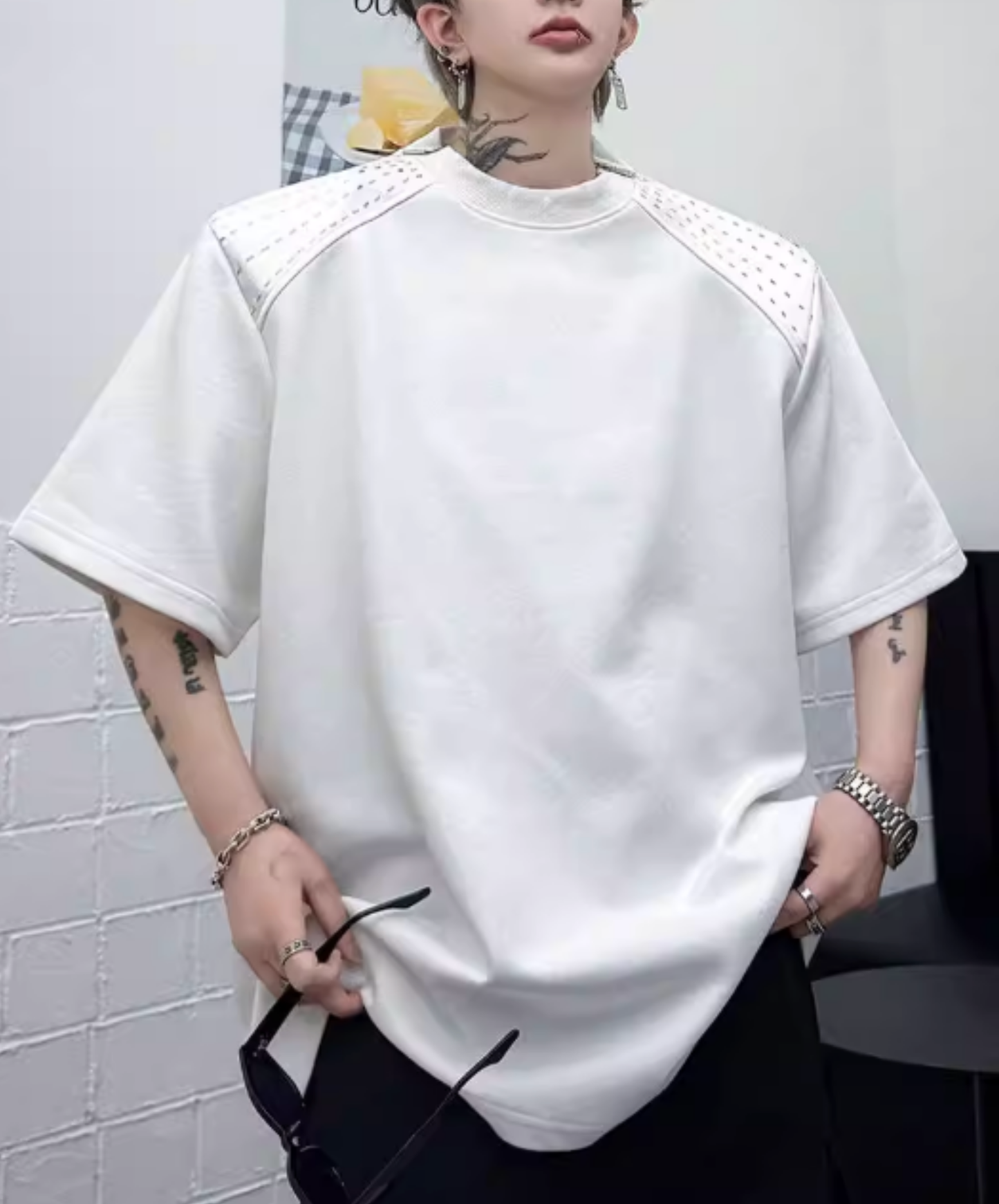 zippered sleeves t-shirt EN2825