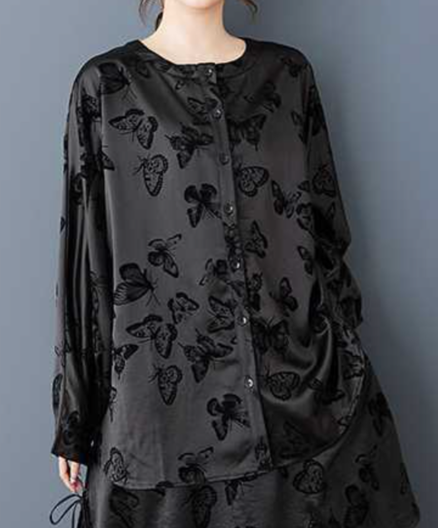 dark butterfly print shirt EN2269