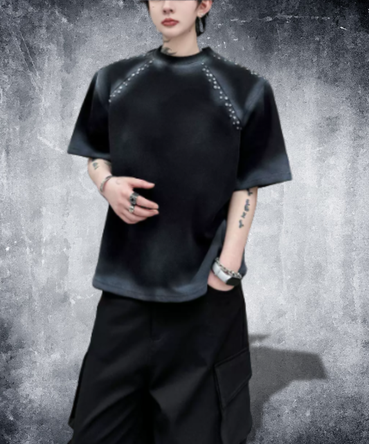 gradient with rivet decoration t-shirt EN2874
