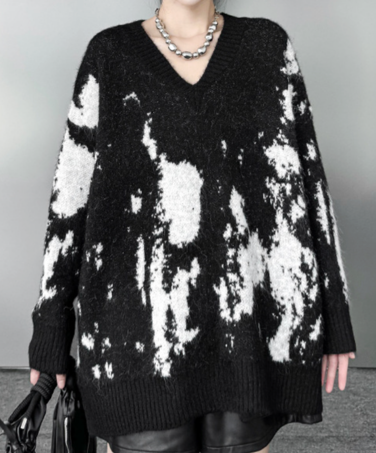 colorblock v-neck sweater EN2576