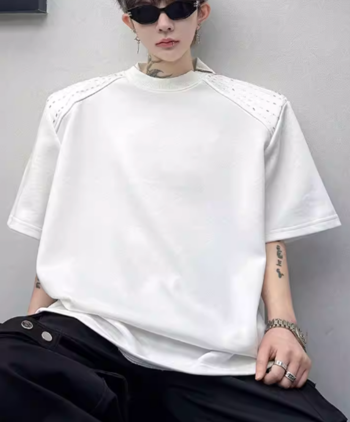 zippered sleeves t-shirt EN2825