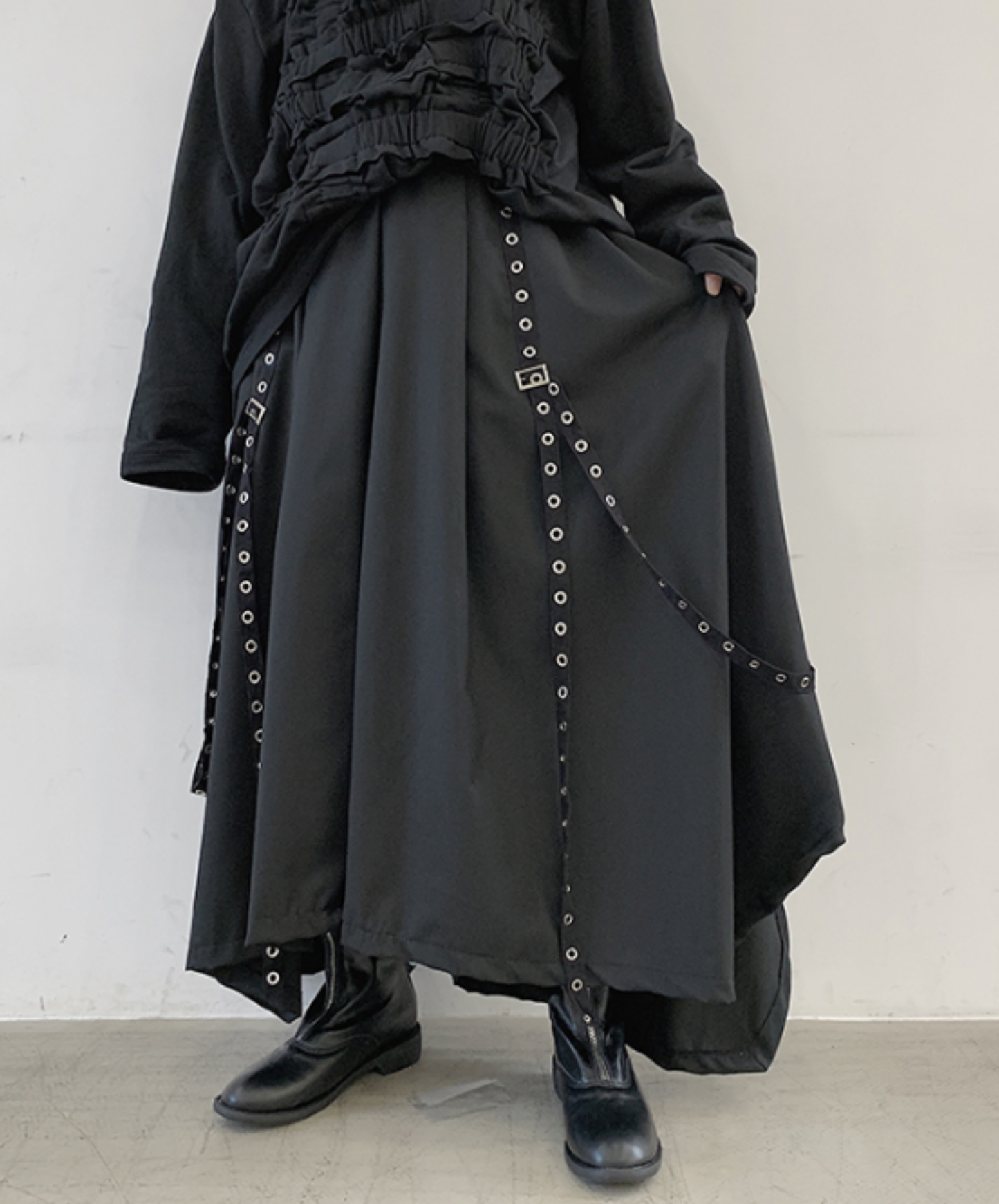 【style108】dark mode outfit set EN3137（gilet + shirt + pants set）