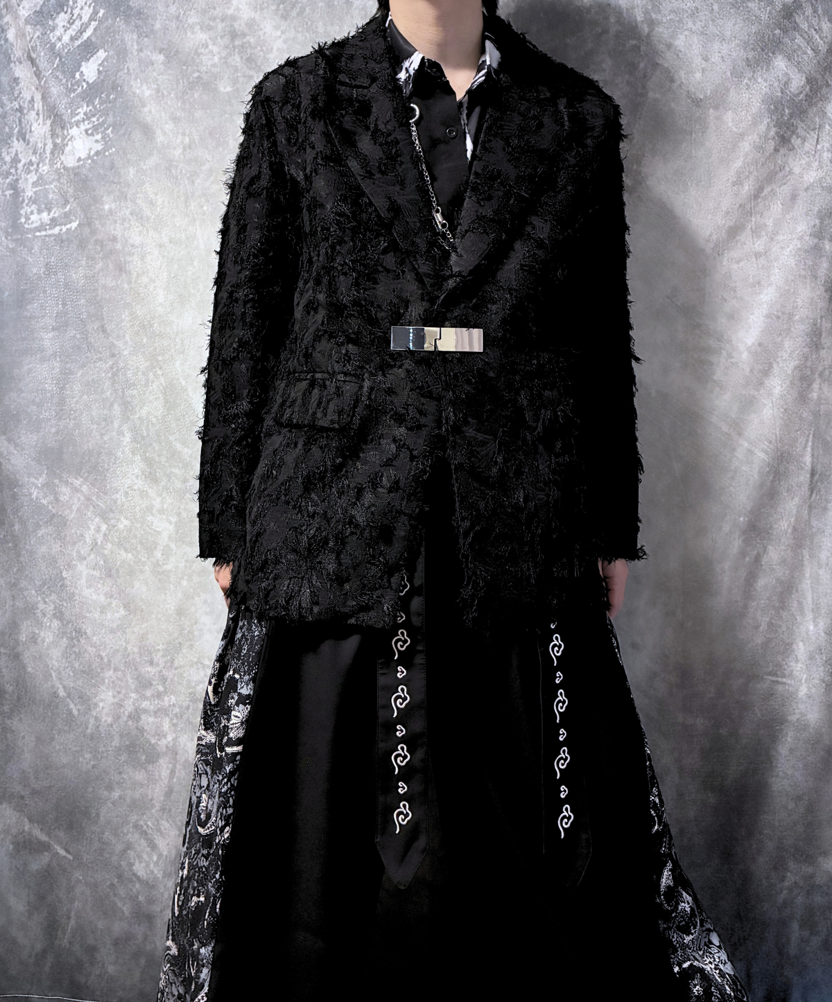 3d fringe metal buckle jacket EN3168