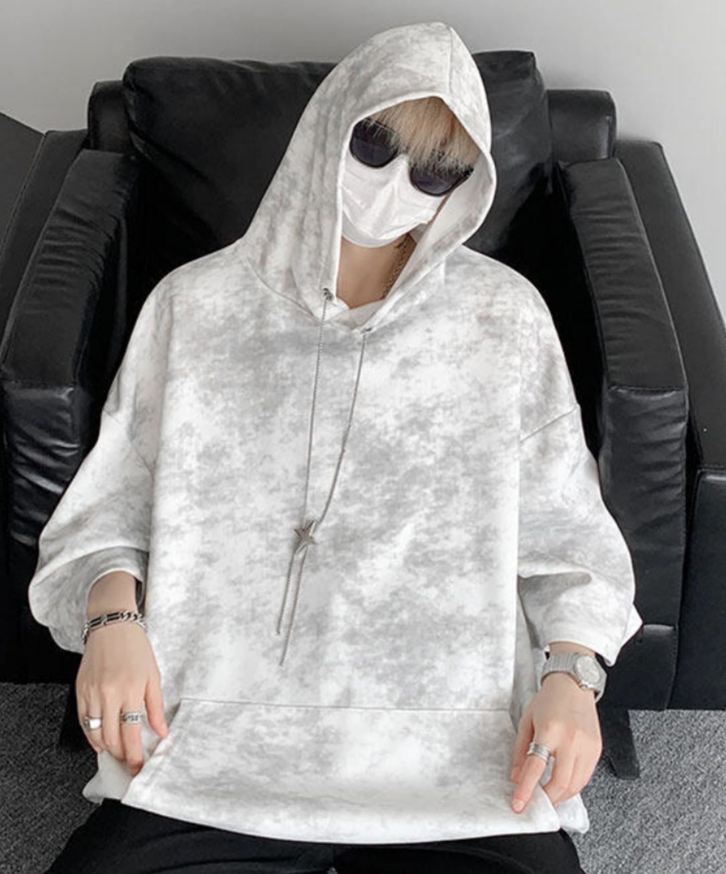 star motif neck strap hoodie EN2845