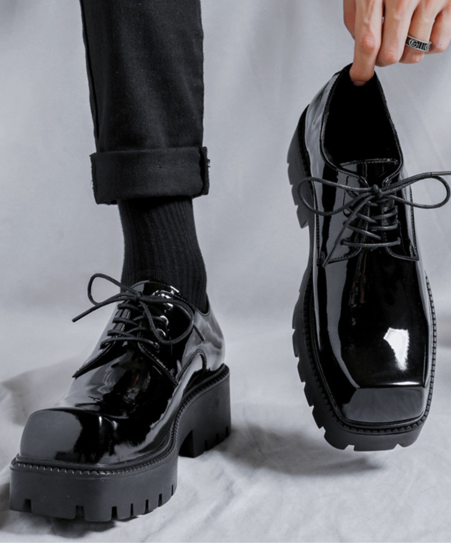 british style platform mid heel shoes EN2498