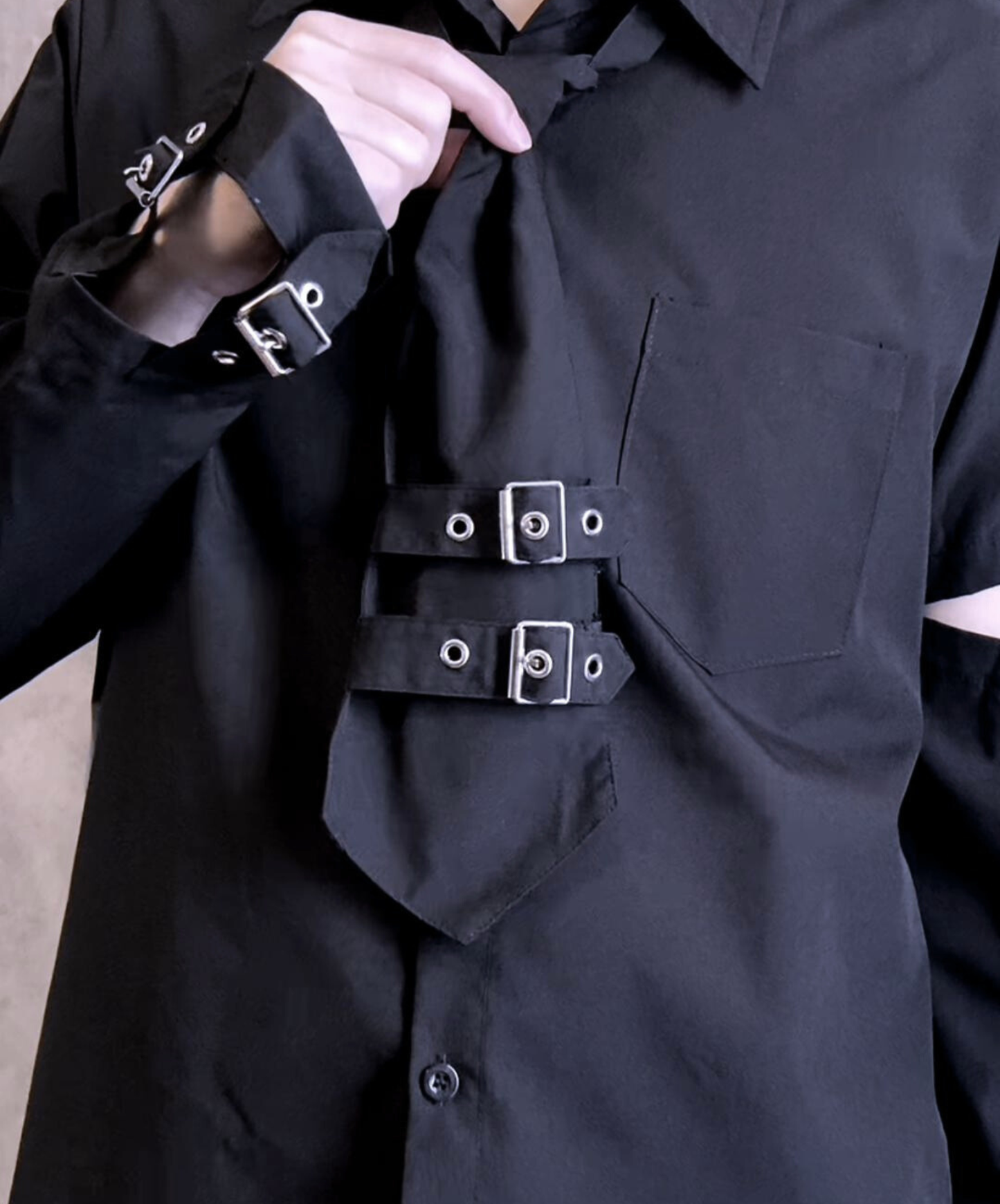 【style86】dark mode outfit set EN2632（coat + shirt + pants set）